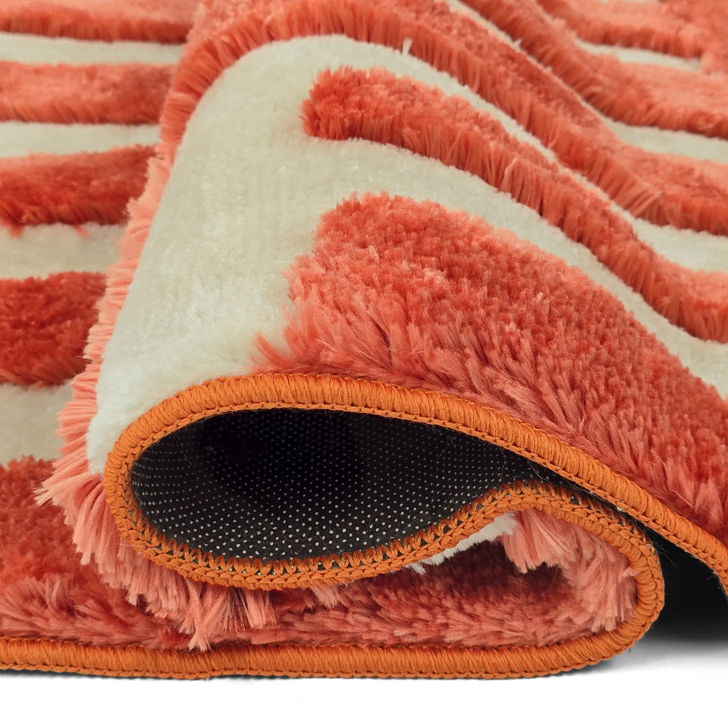 Koberce s dlhým vlasom - Karbala (krémová/červená)