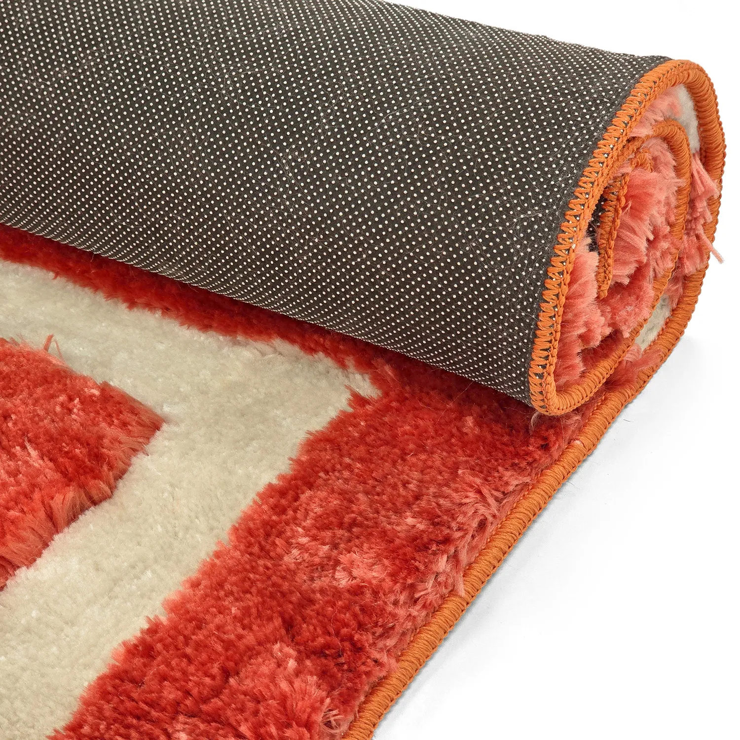 Koberce s dlhým vlasom - Karbala (krémová/červená)