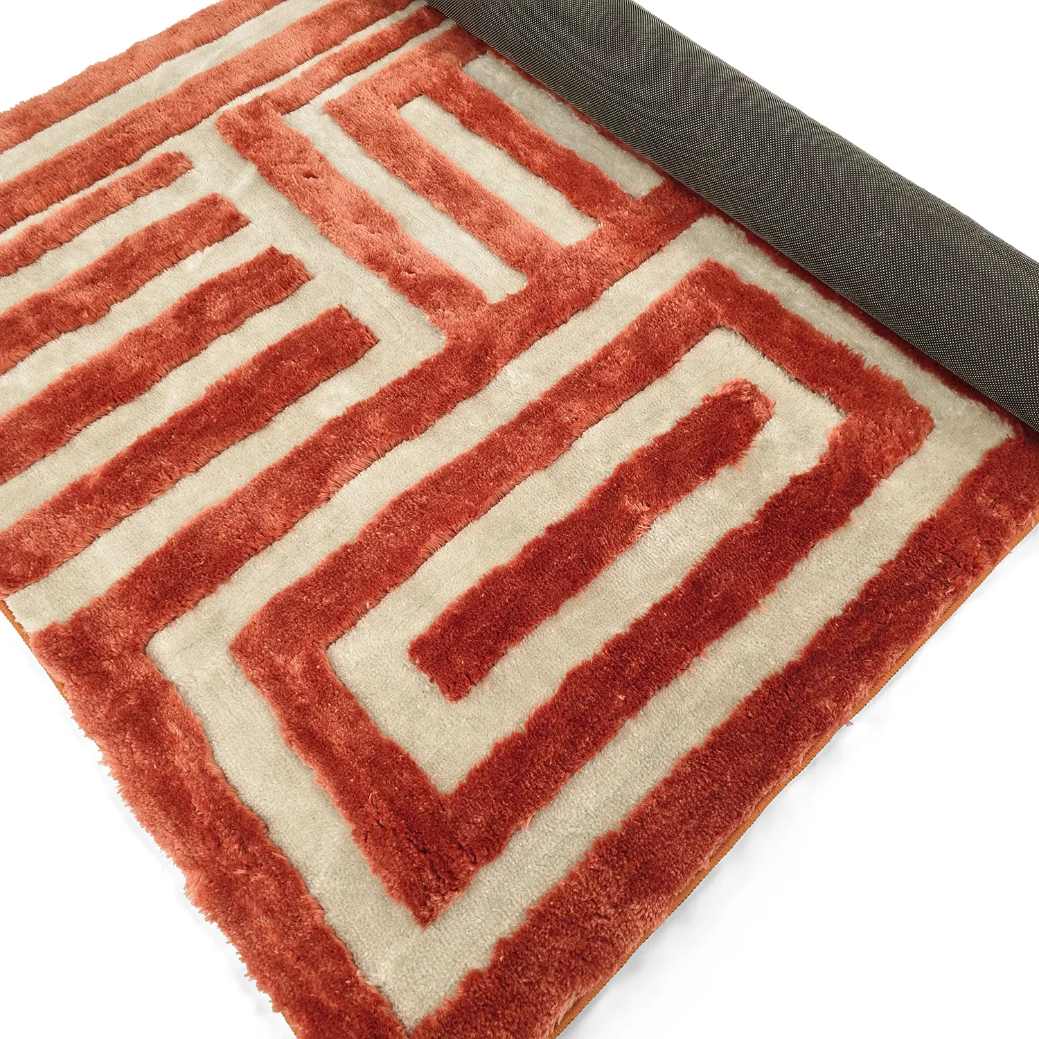 Koberce s dlhým vlasom - Karbala (krémová/červená)