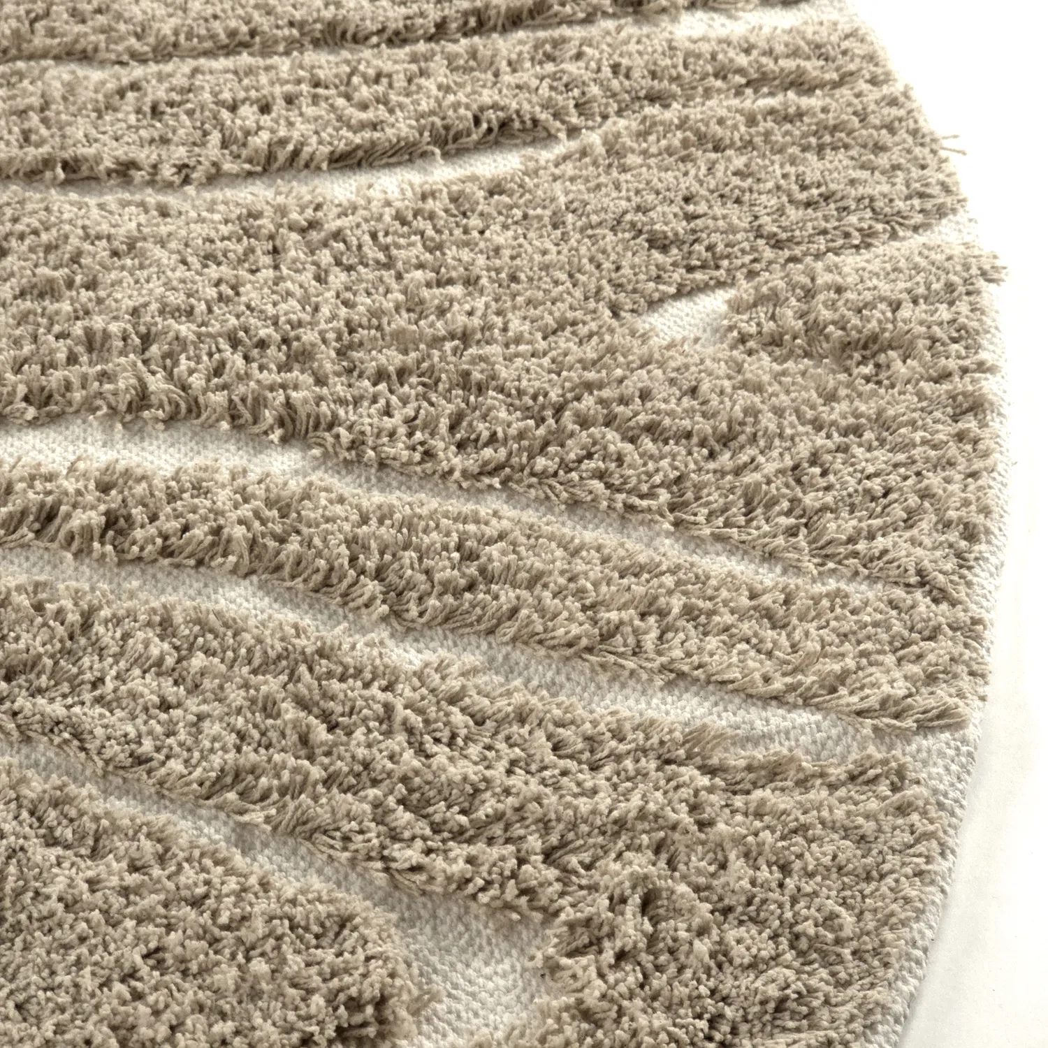 Kruhový koberec - Kindon Natural Cotton Shaggy (béžová/biela)