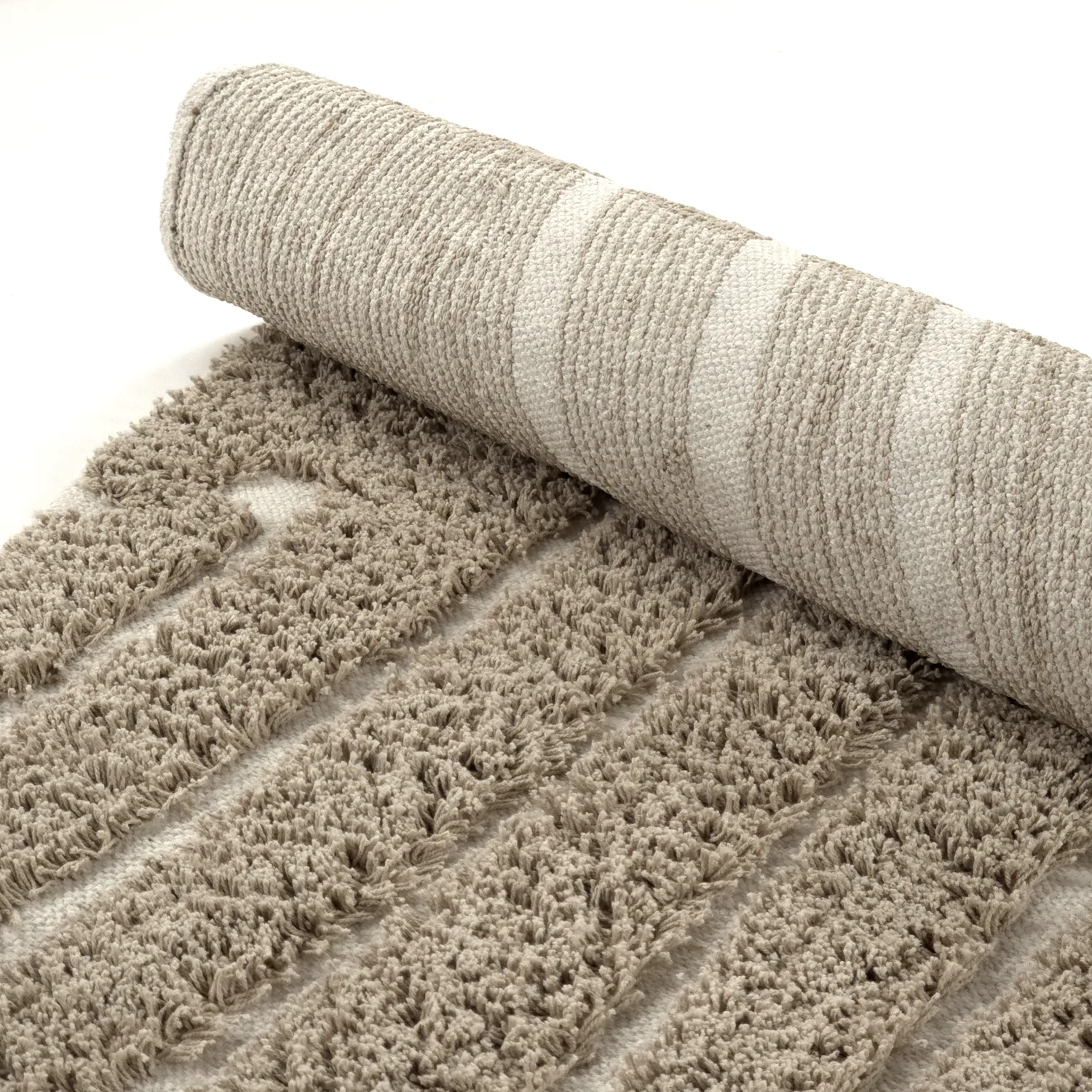 Kruhový koberec - Kindon Natural Cotton Shaggy (béžová/biela)