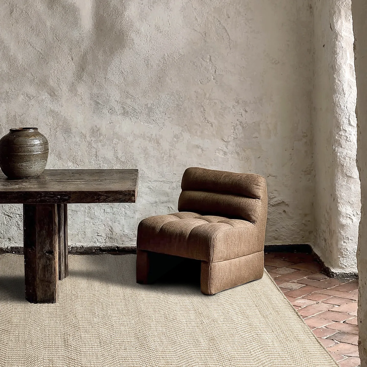 Vlnený koberec - Larkana (béžový/biely)