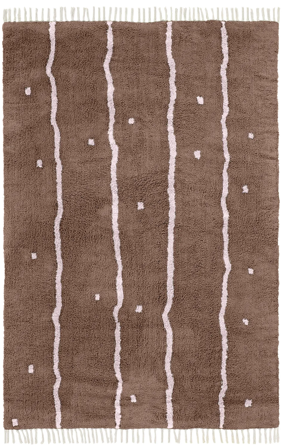 Koberce s dlhým vlasom - Leora Natural Cotton Shaggy (hnedá/fialová)