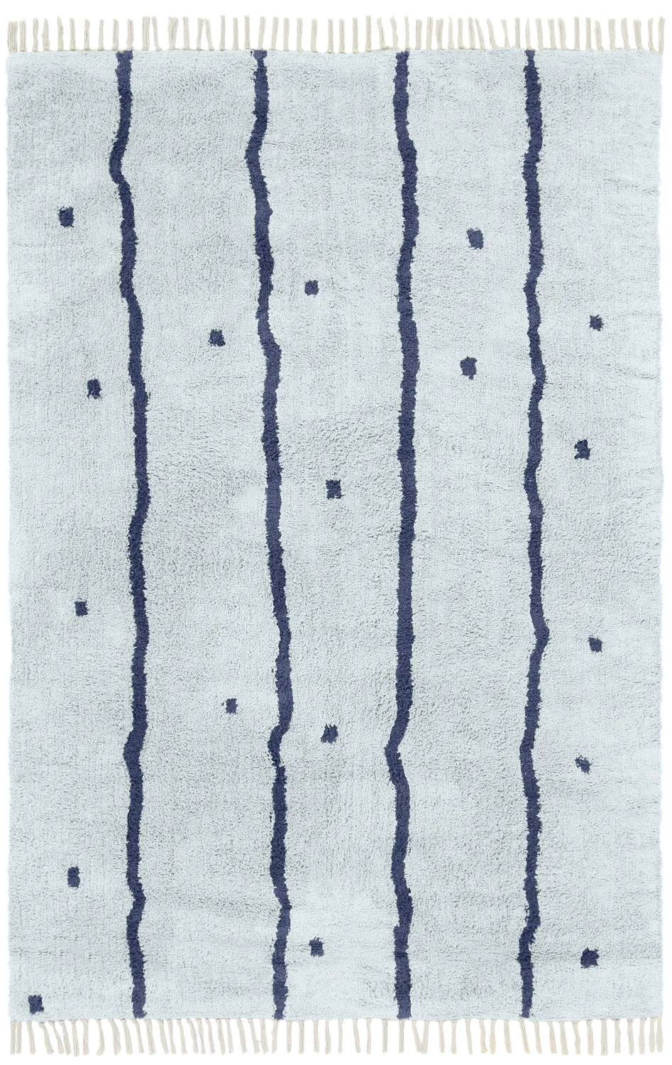 Koberce s dlhým vlasom - Leora Natural Cotton Shaggy (šedá/modrá)