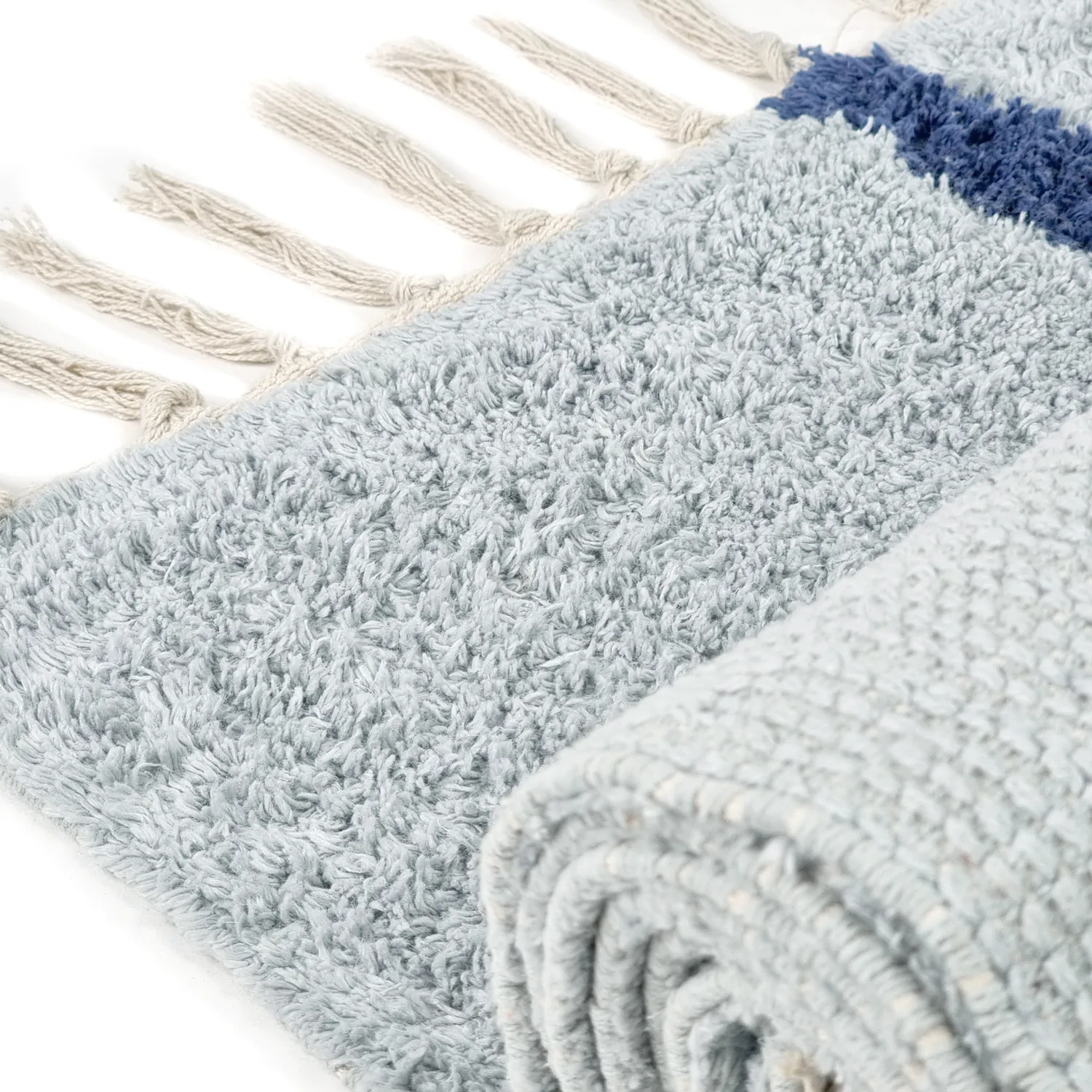 Koberce s dlhým vlasom - Leora Natural Cotton Shaggy (šedá/modrá)