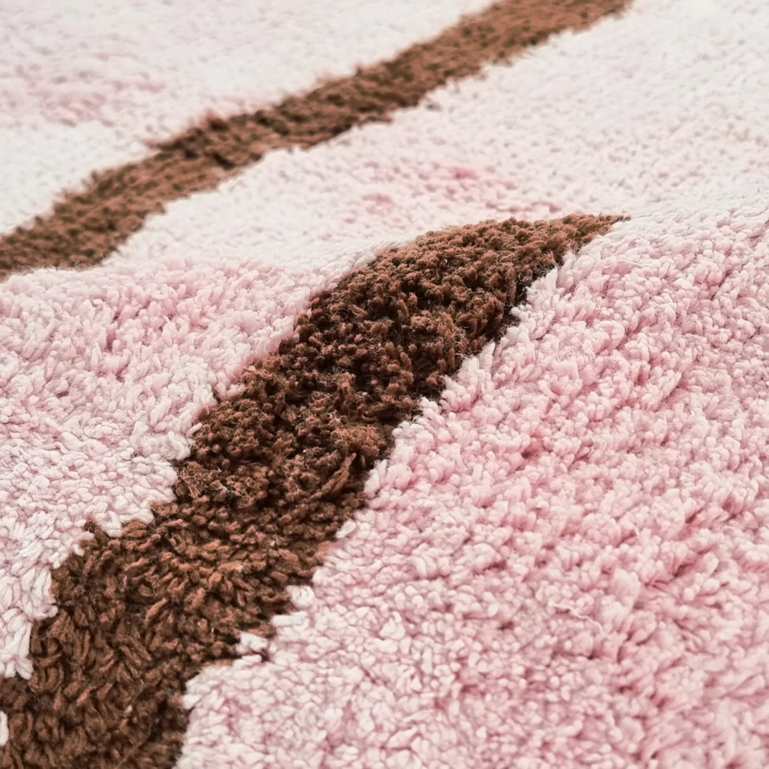 Kolo koberce - Leora Natural Cotton Shaggy (ružová/hnedá)