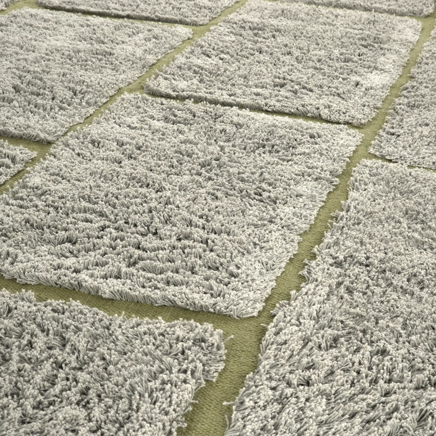 Kruhový koberec - Lindley Natural Cotton Shaggy (šedá/zelená)