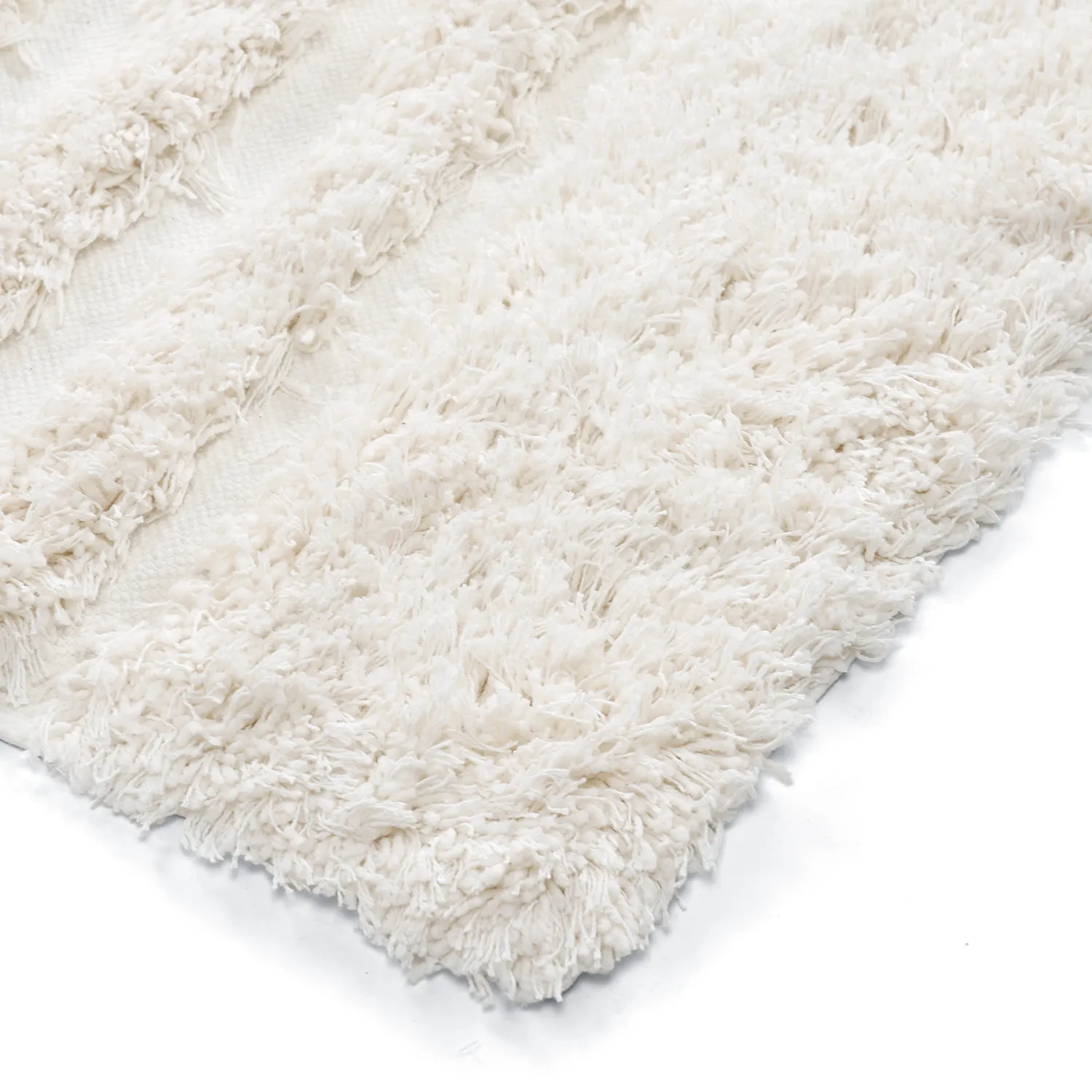 Ryamattor - Lindos Natural Cotton Shaggy (vit)