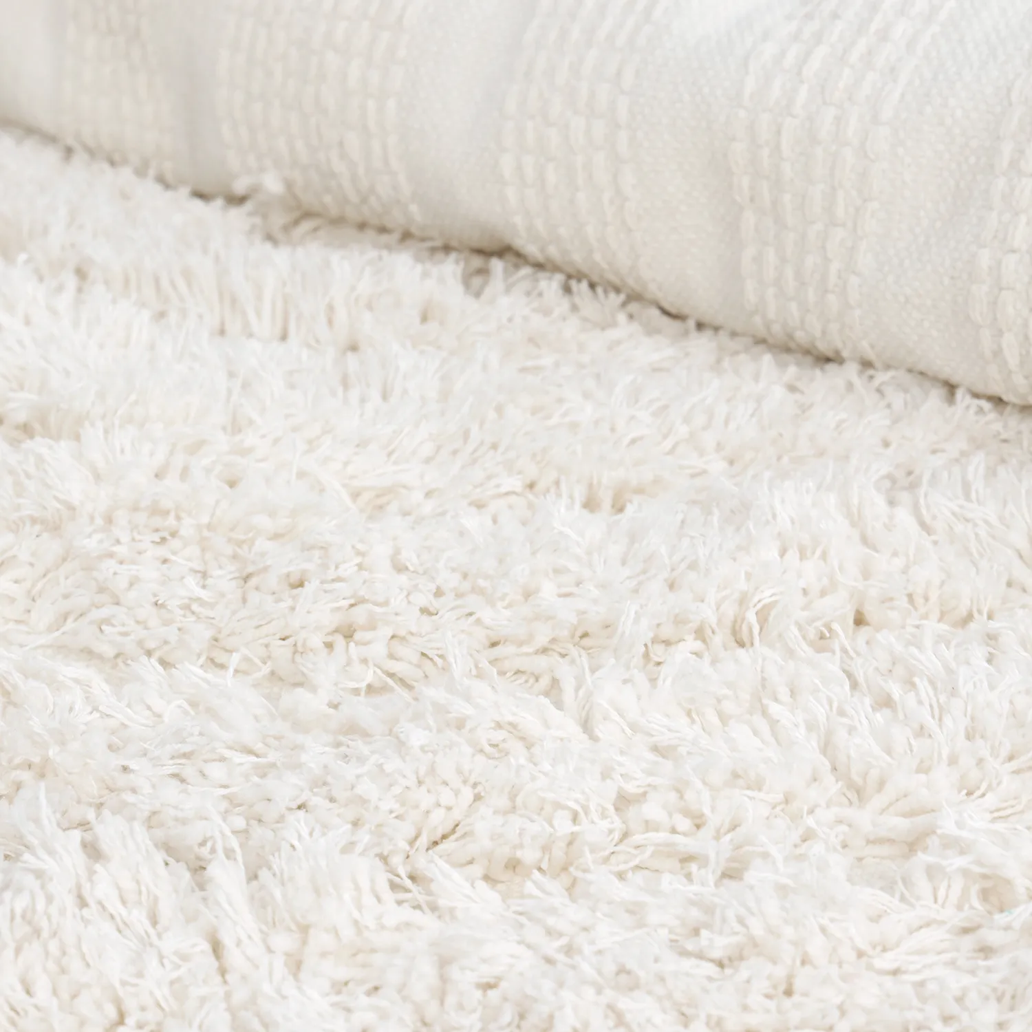 Ryamattor - Lindos Natural Cotton Shaggy (vit)