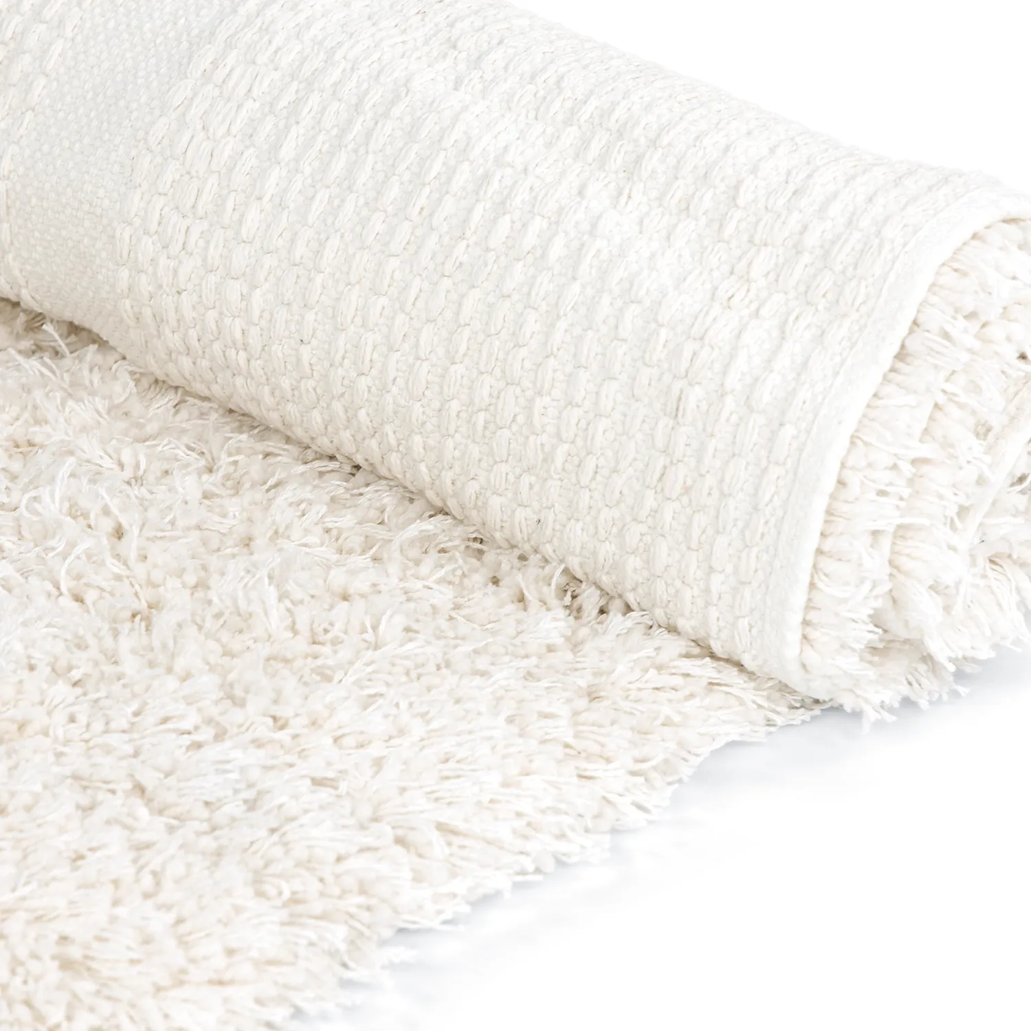 Ryamattor - Lindos Natural Cotton Shaggy (vit)