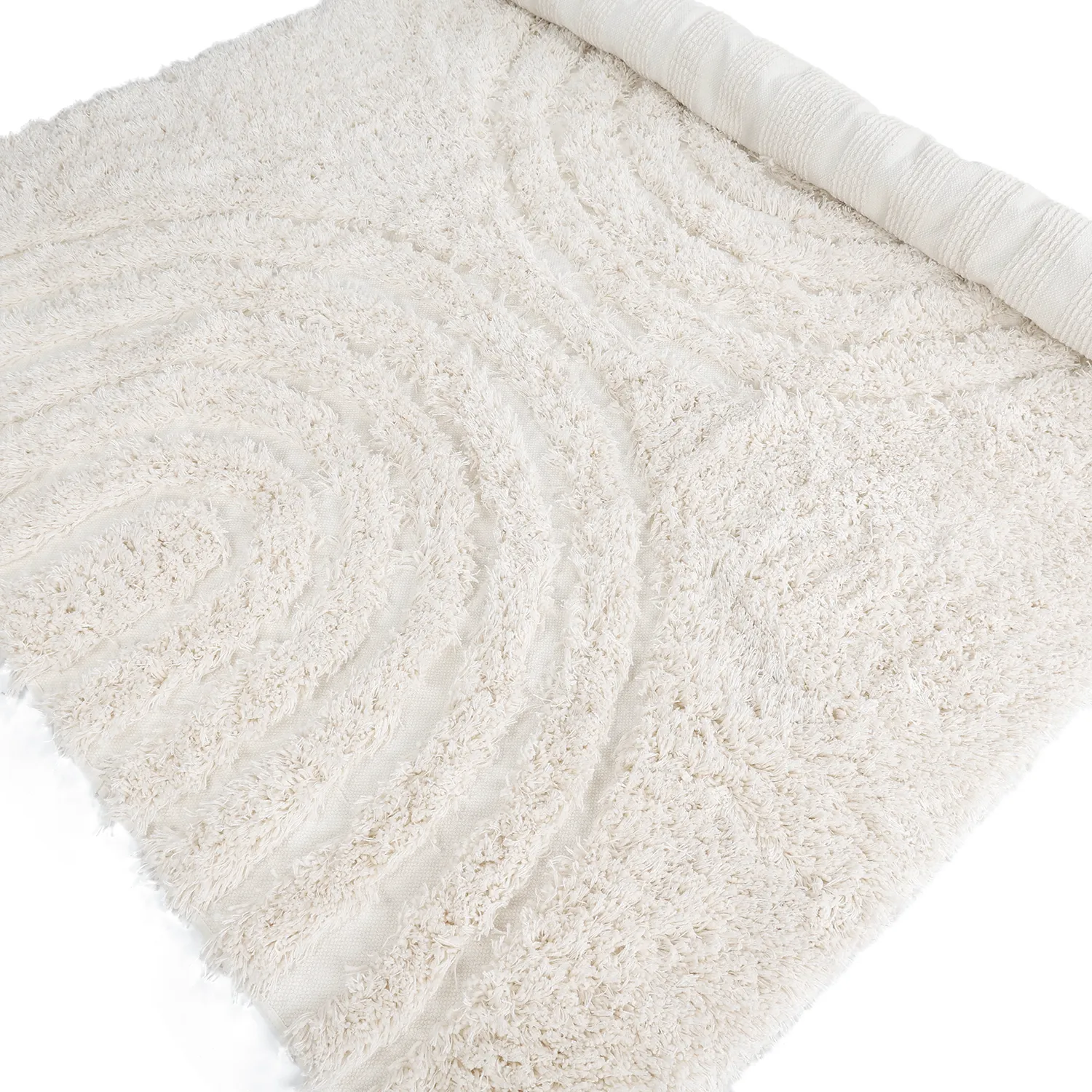 Ryamattor - Lindos Natural Cotton Shaggy (vit)