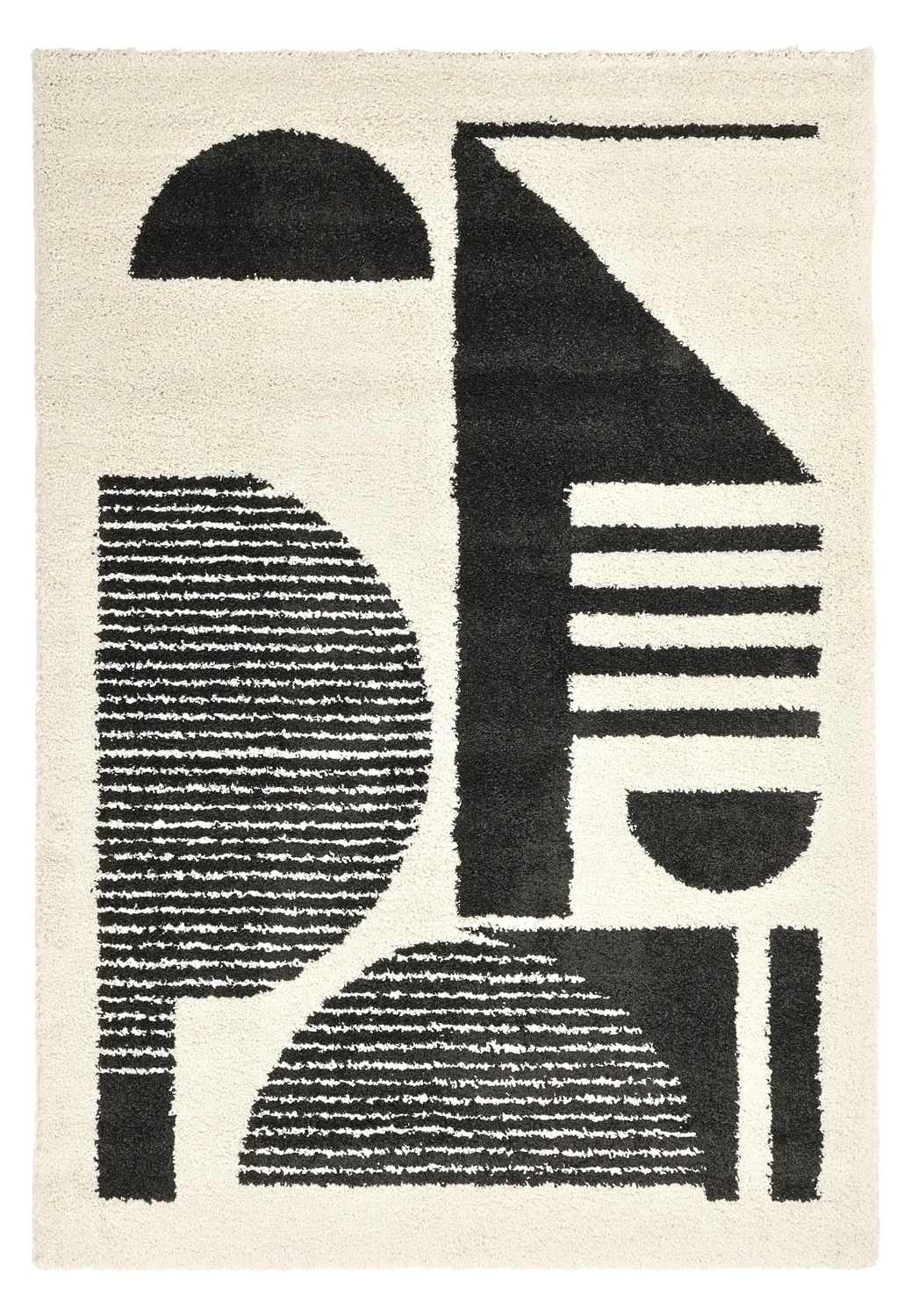 Koberec s chlpmi - Hnedý (čierny/biely)