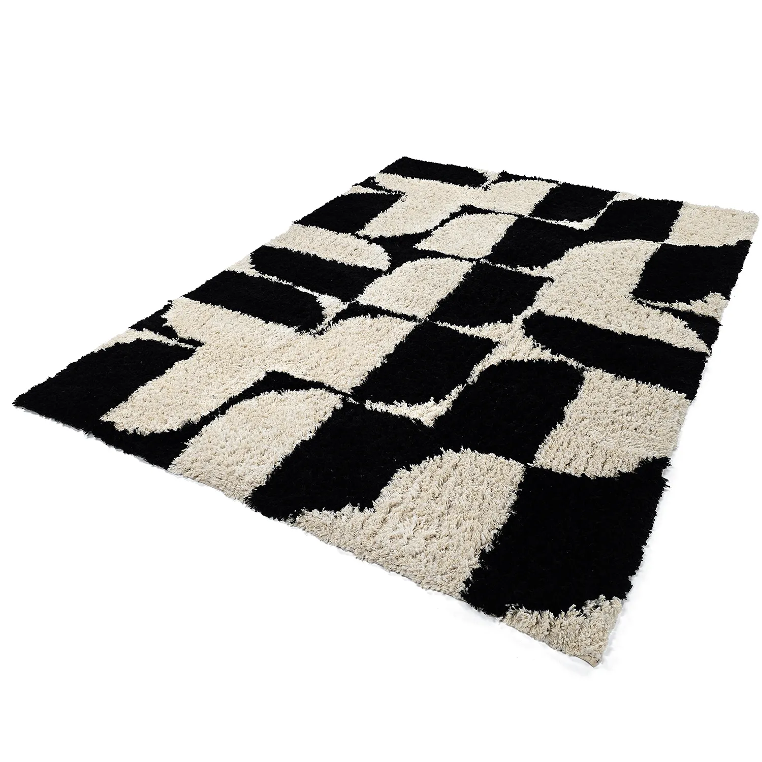 Ryamattor - Marvao Natural Cotton Shaggy (offwhite/svart)