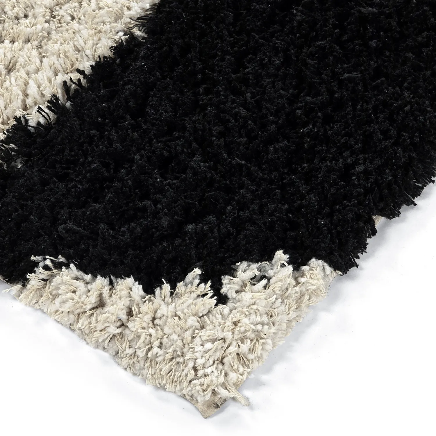 Ryamattor - Marvao Natural Cotton Shaggy (offwhite/svart)