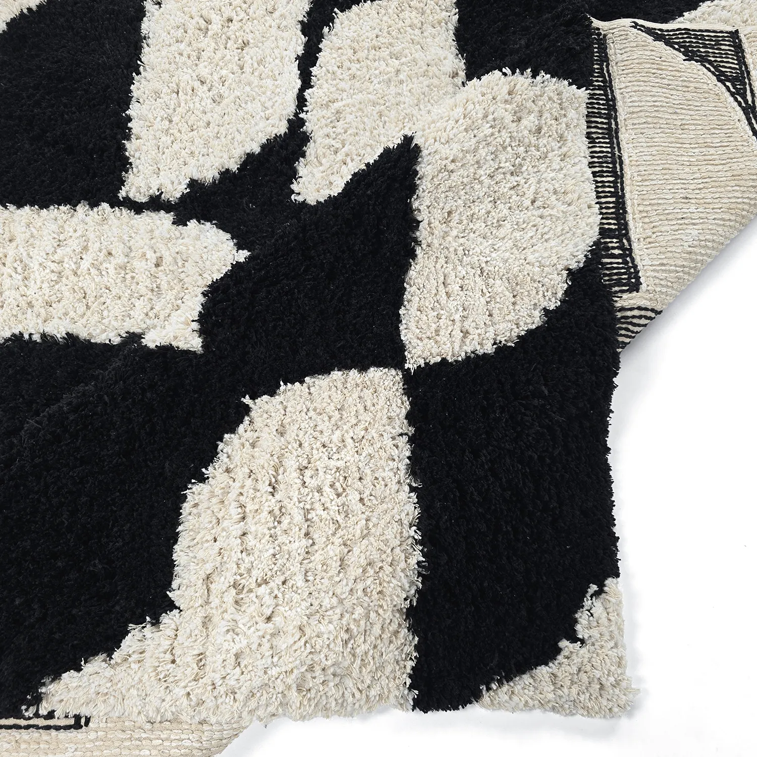 Ryamattor - Marvao Natural Cotton Shaggy (offwhite/svart)