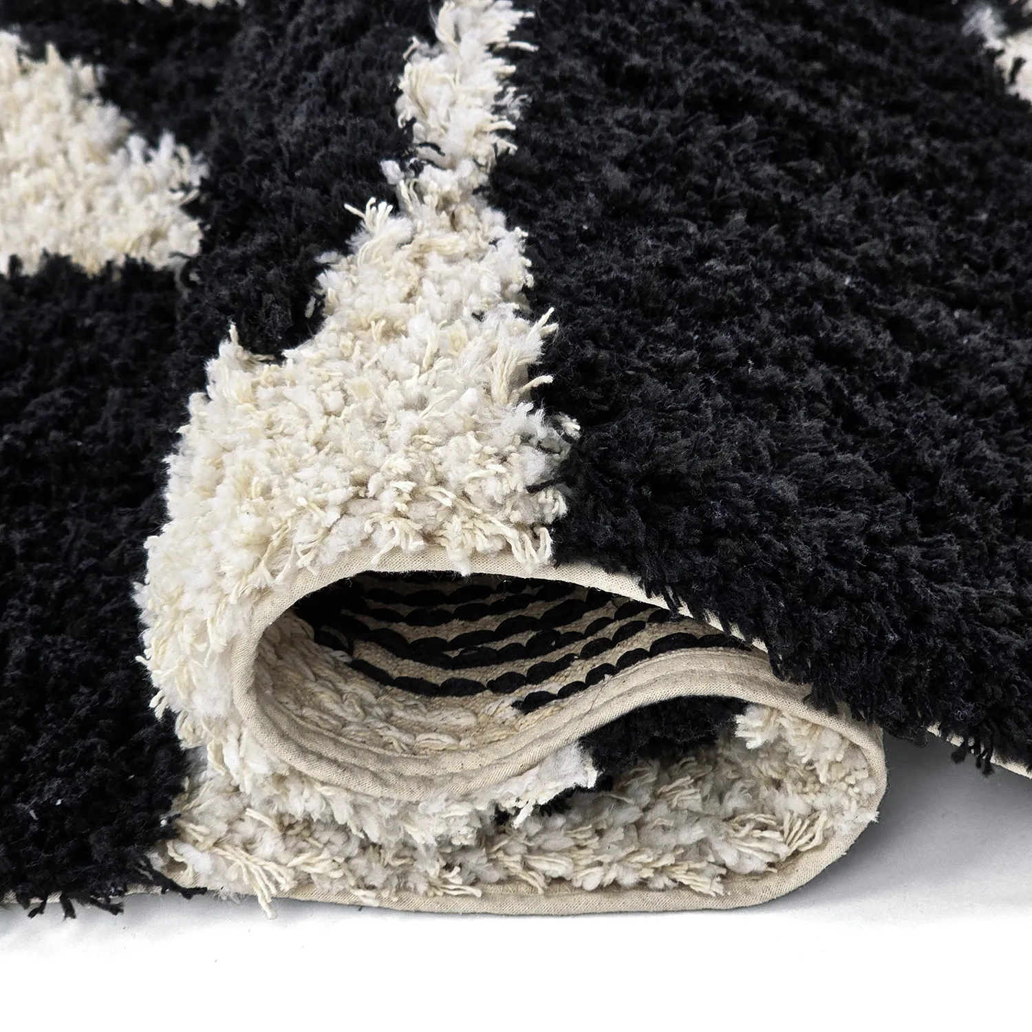 Ryamattor - Marvao Natural Cotton Shaggy (offwhite/svart)