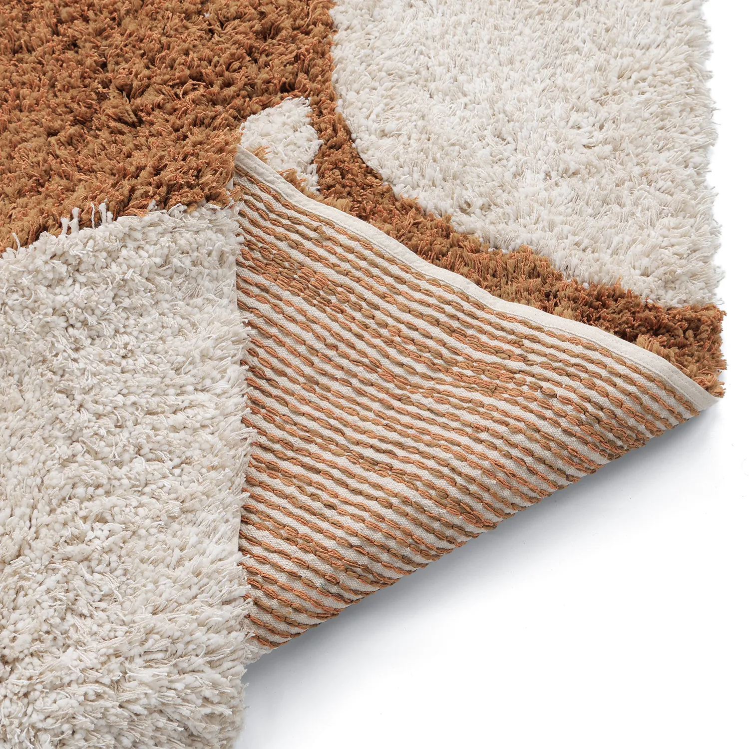 Ryamattor - Kalymnos Natural Cotton Shaggy (offwhite/ockra)