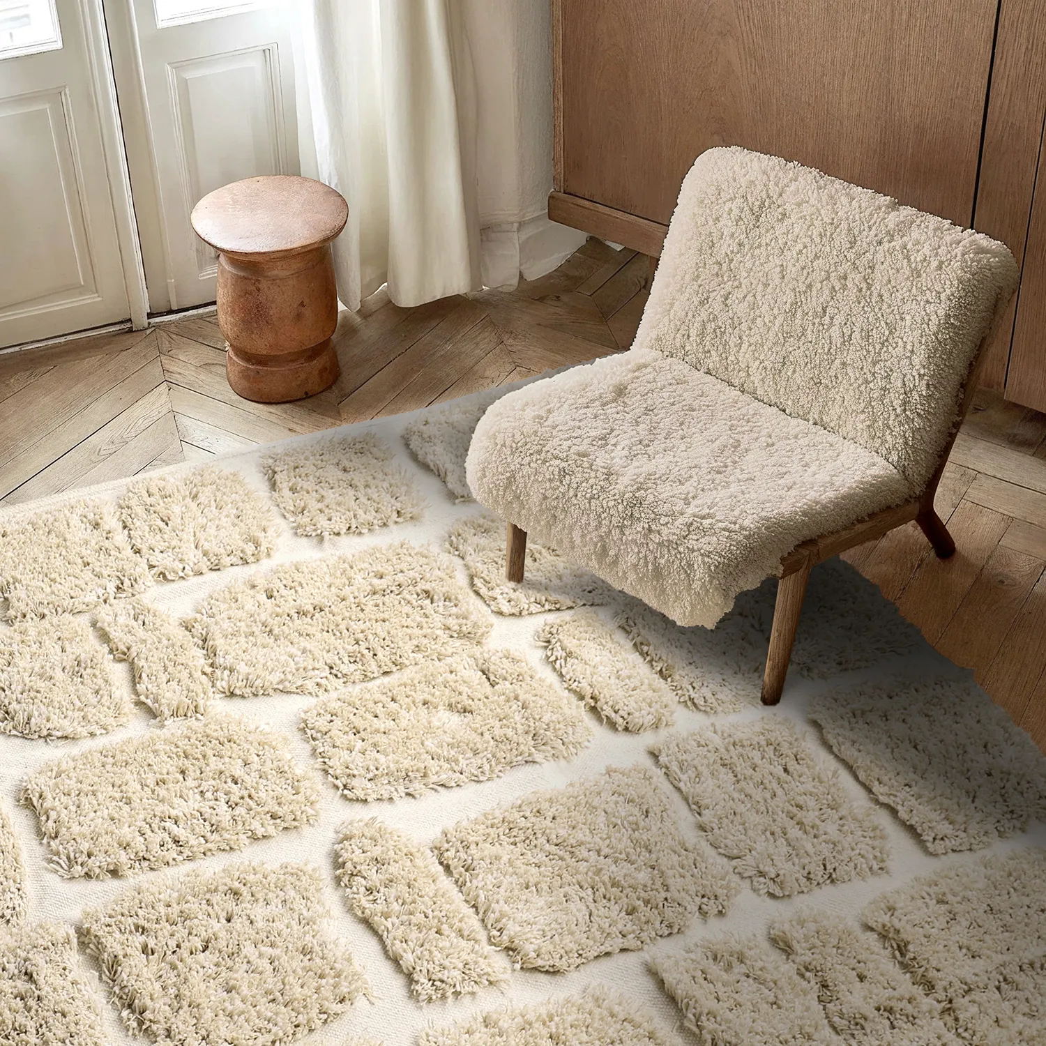 Ryamattor - Otranto Natural Cotton Shaggy (offwhite)
