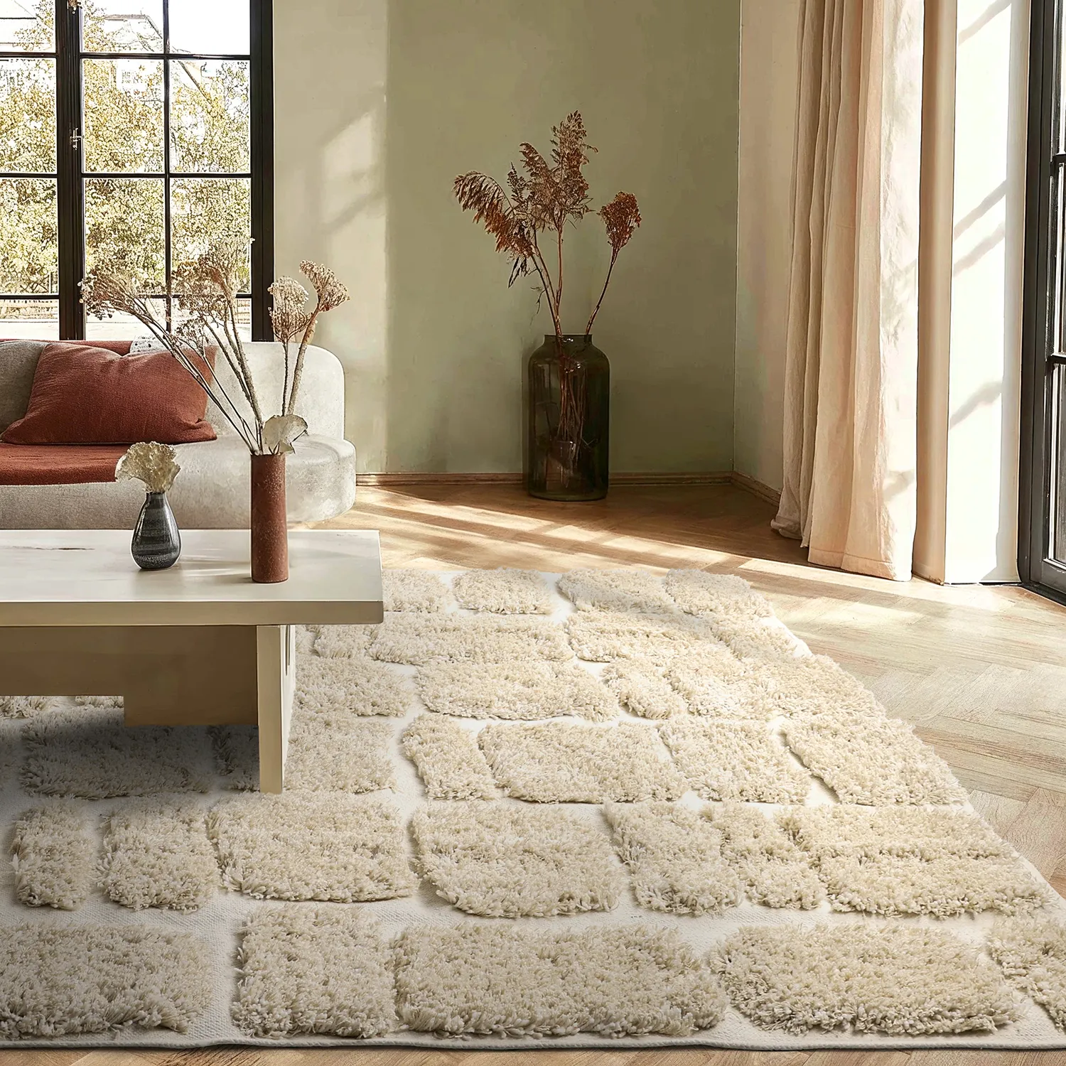 Ryamattor - Otranto Natural Cotton Shaggy (offwhite)