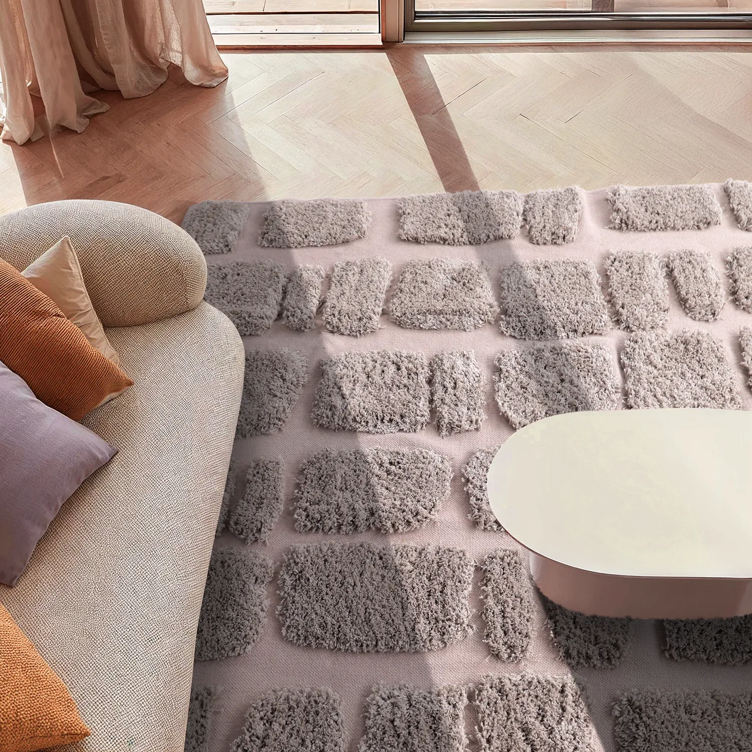 Ryamattor - Otranto Natural Cotton Shaggy (taupe)