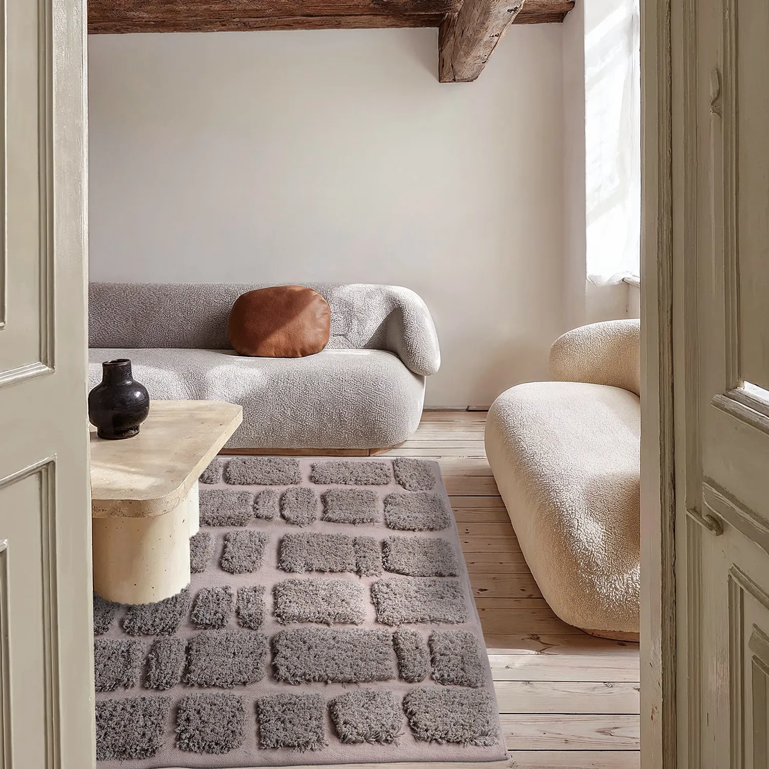 Ryamattor - Otranto Natural Cotton Shaggy (taupe)