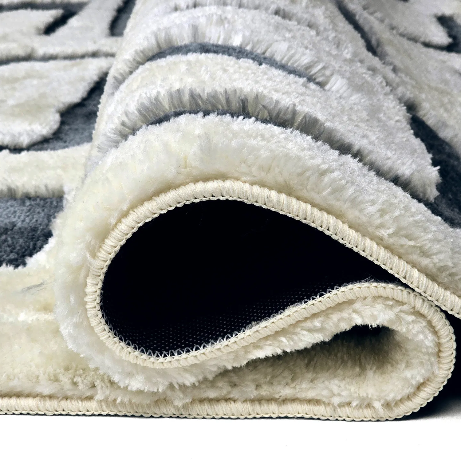 Koberce s dlhým vlasom - Palmyra (biela/námornícka modrá)