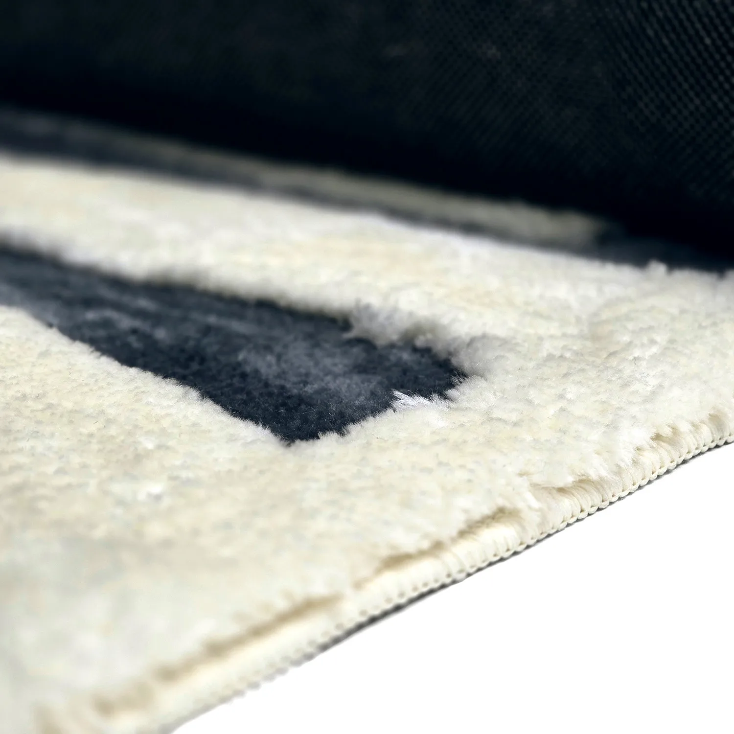 Koberce s dlhým vlasom - Palmyra (biela/námornícka modrá)