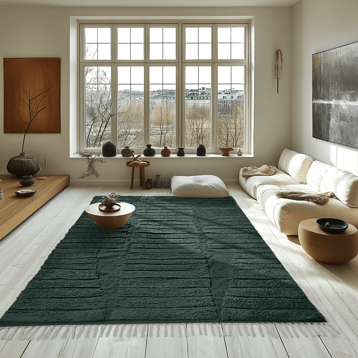 Koberce s dlhým vlasom - Rani Natural Cotton Shaggy (zelená)