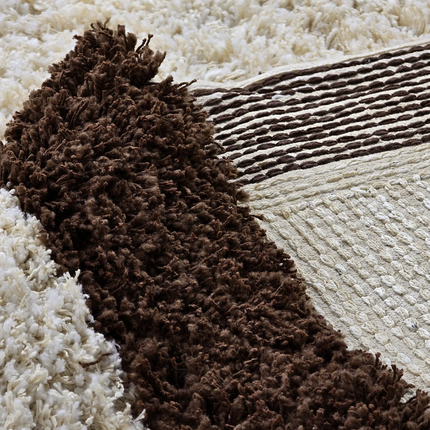 Ryamattor - Sagres Natural Cotton Shaggy (offwhite/brun)