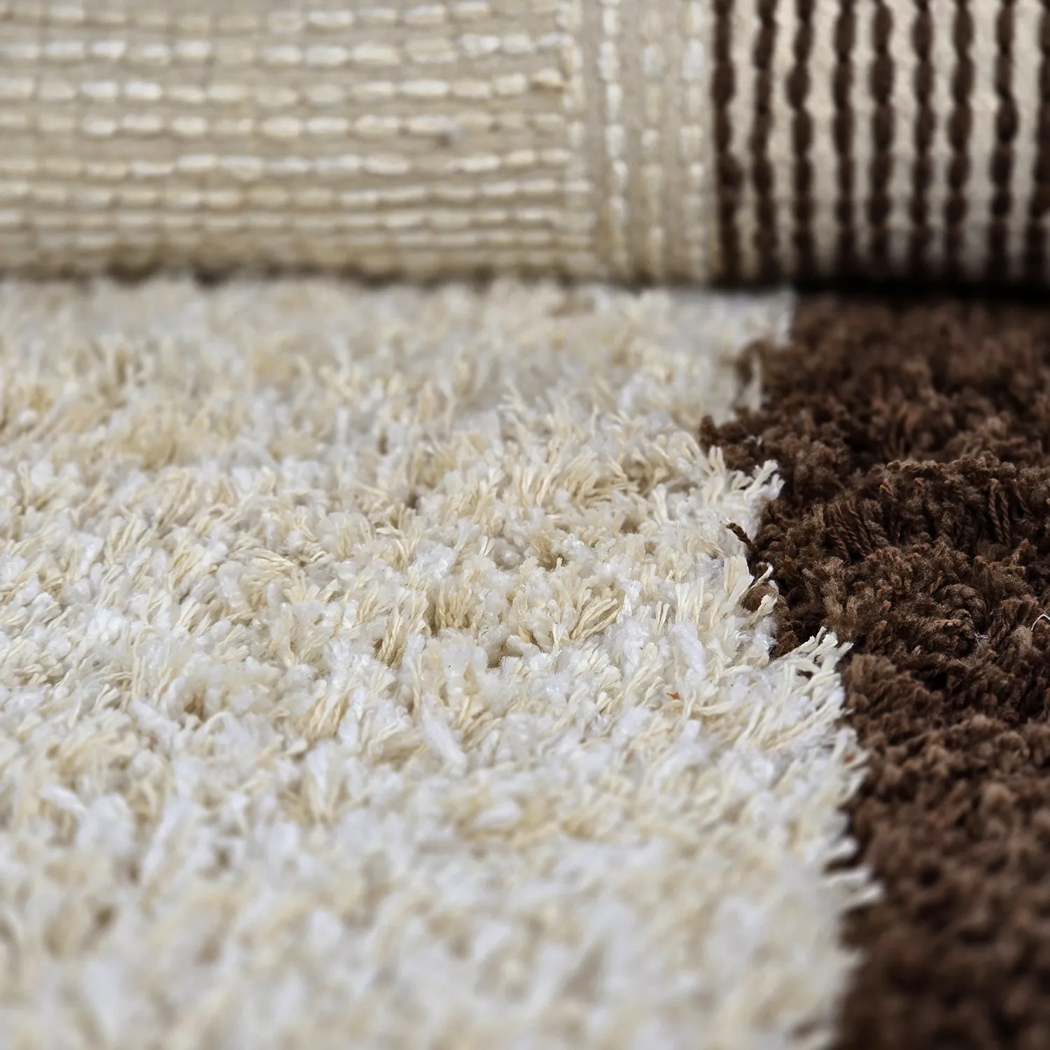 Ryamattor - Sagres Natural Cotton Shaggy (offwhite/brun)