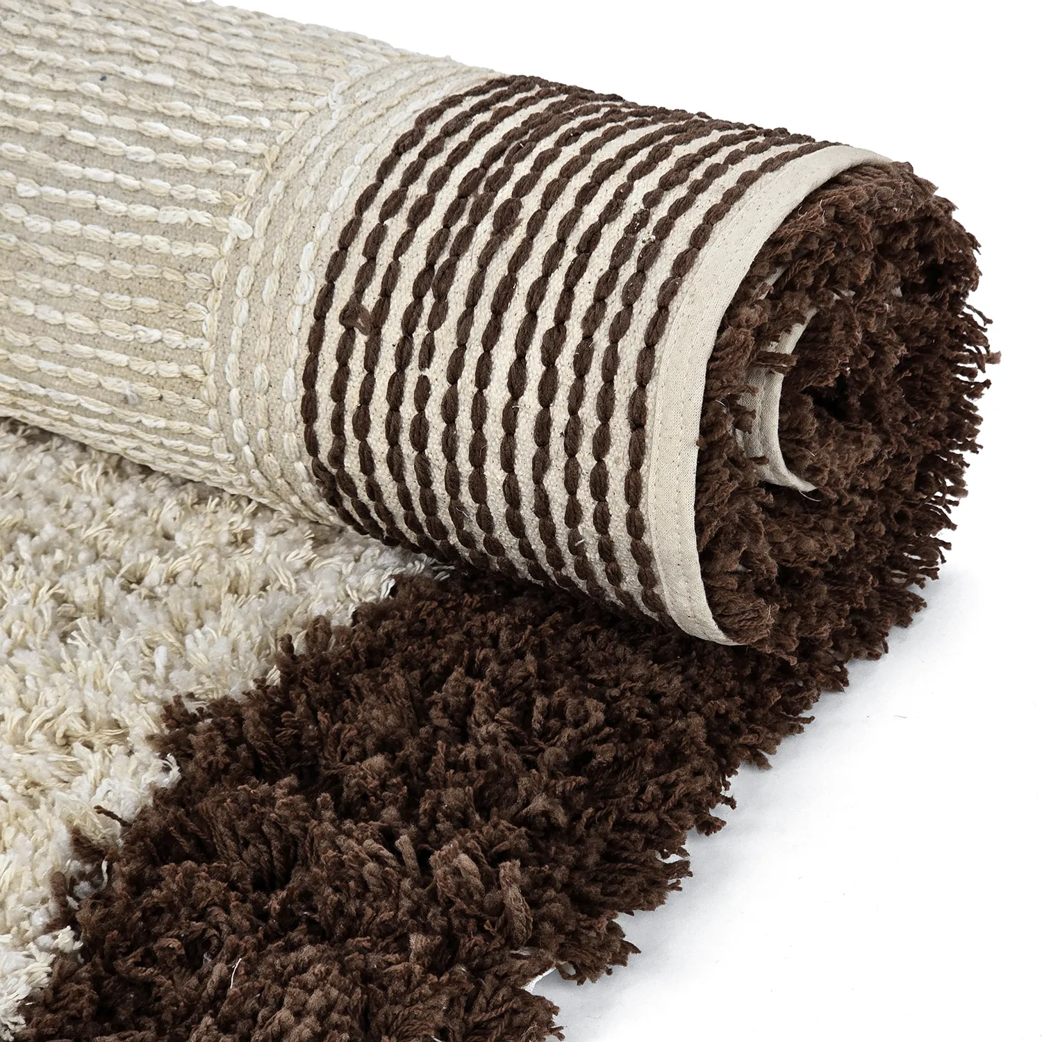 Ryamattor - Sagres Natural Cotton Shaggy (offwhite/brun)