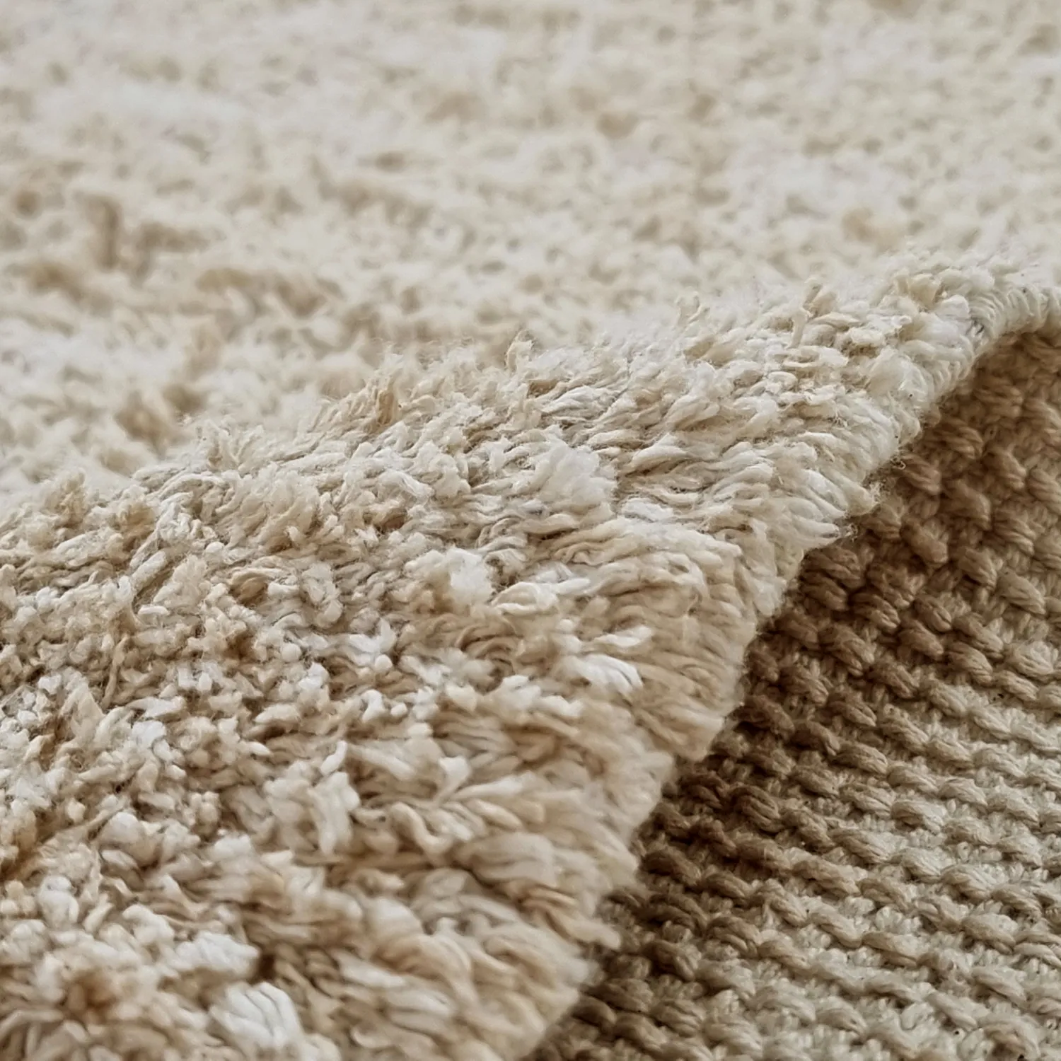 Kolo koberce - Sivia Natural Cotton Shaggy (bege)