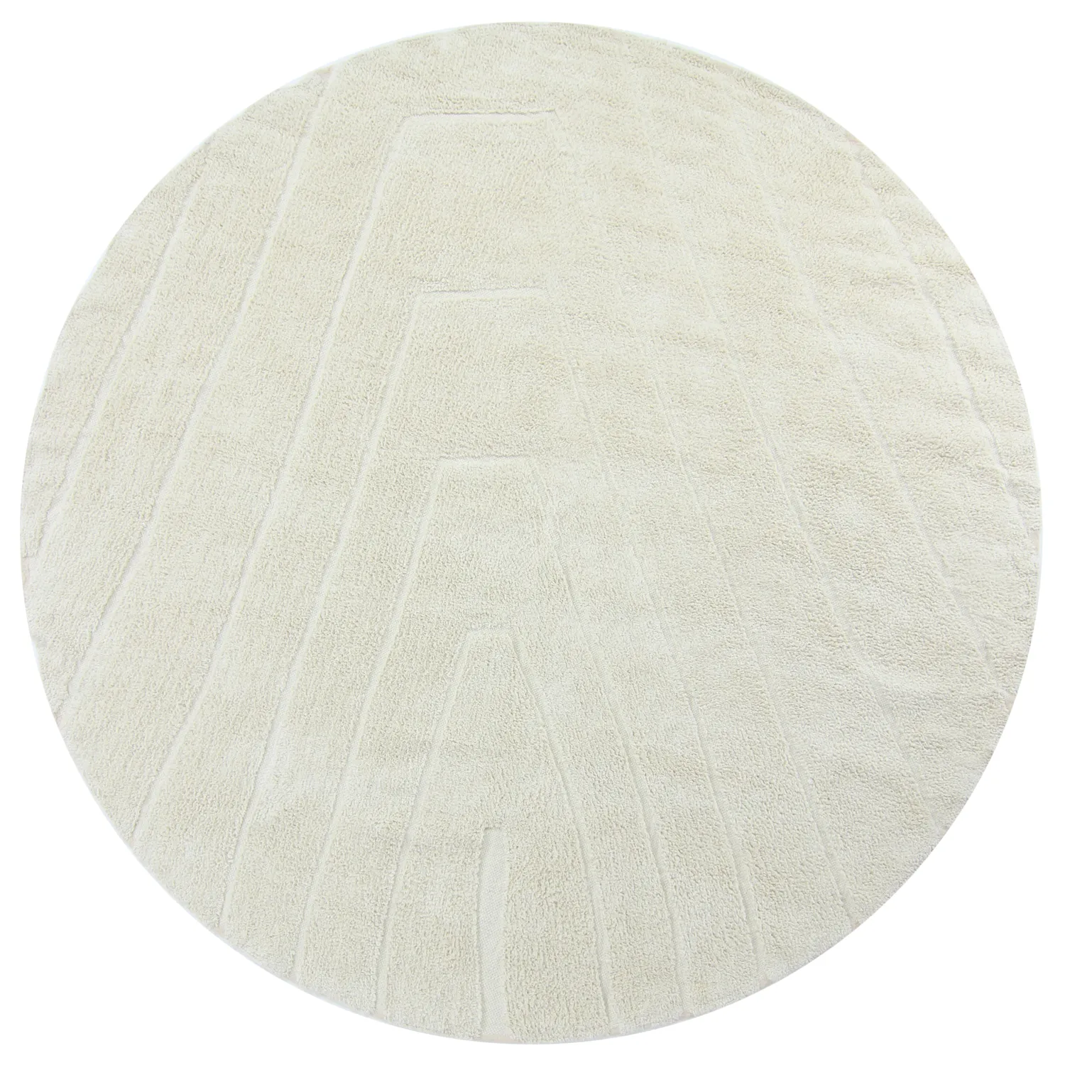 Kolo koberce - Sivia Natural Cotton Shaggy (offwhite)