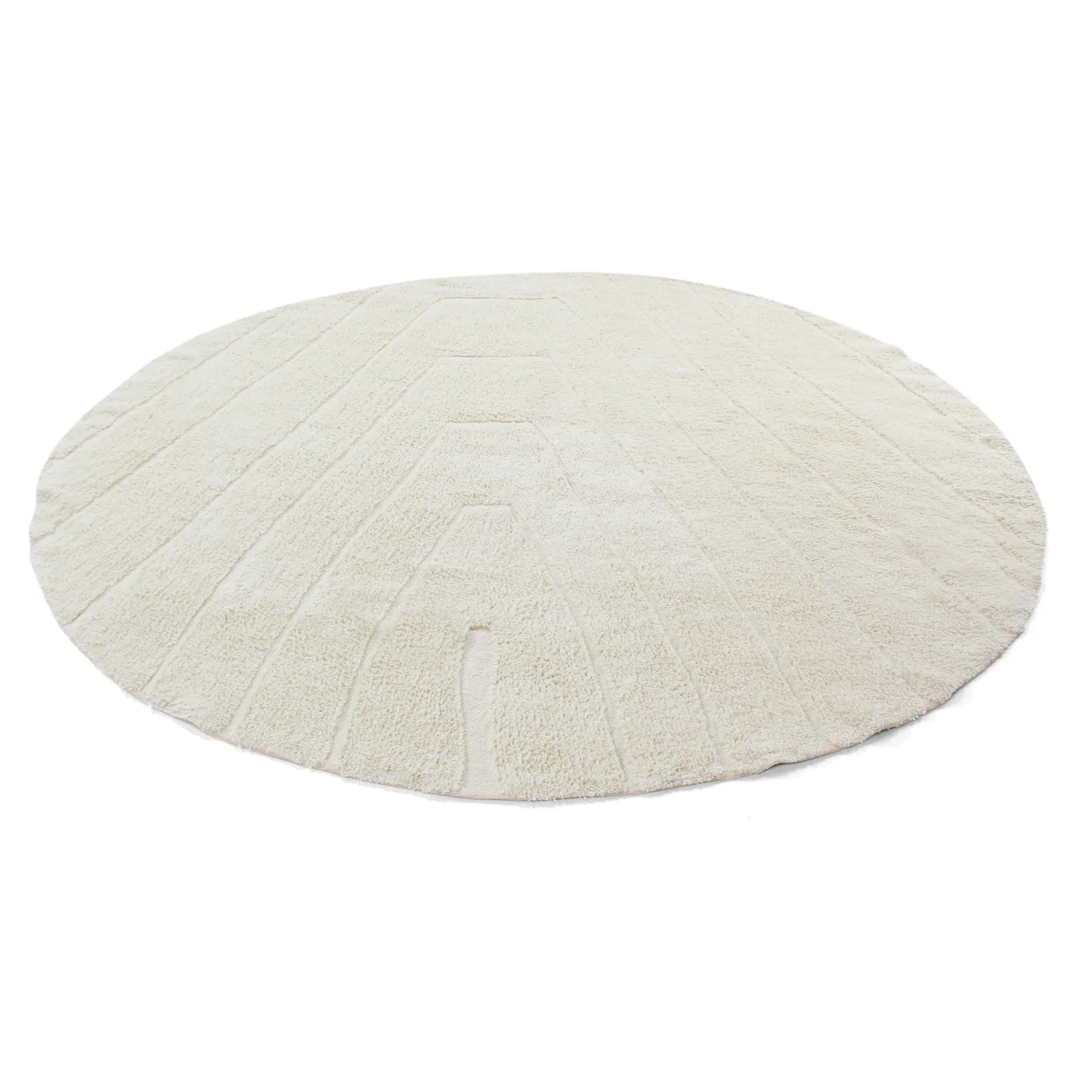 Kolo koberce - Sivia Natural Cotton Shaggy (offwhite)