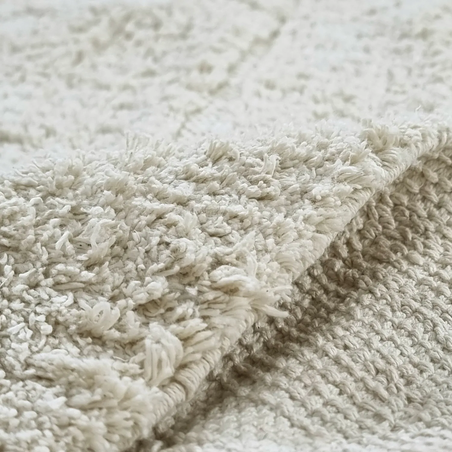 Kolo koberce - Sivia Natural Cotton Shaggy (offwhite)