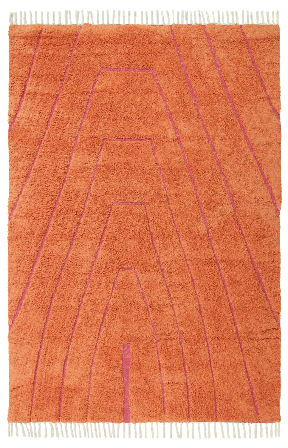 Koberce s dlhým vlasom - Sivia Natural Cotton Shaggy (červená/oranžová)