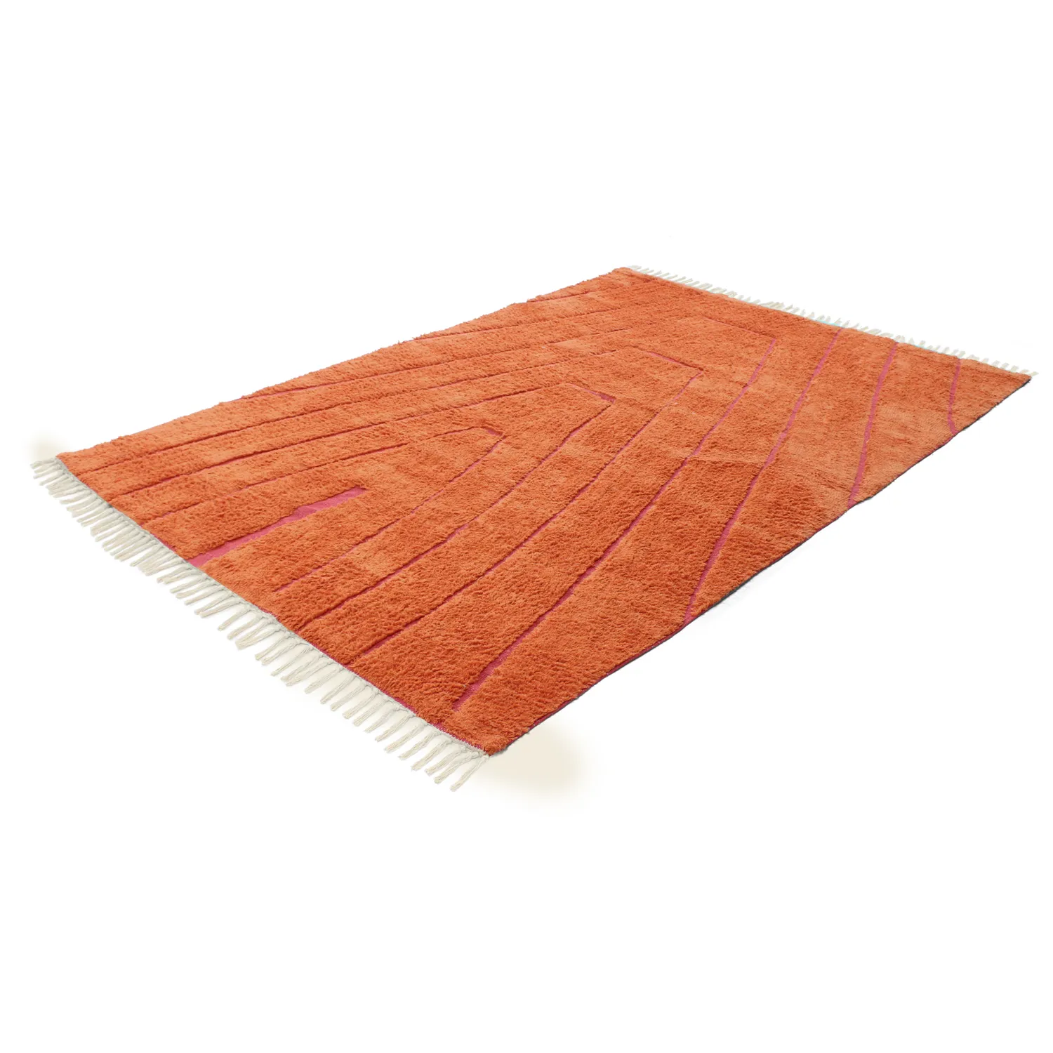 Koberce s dlhým vlasom - Sivia Natural Cotton Shaggy (červená/oranžová)
