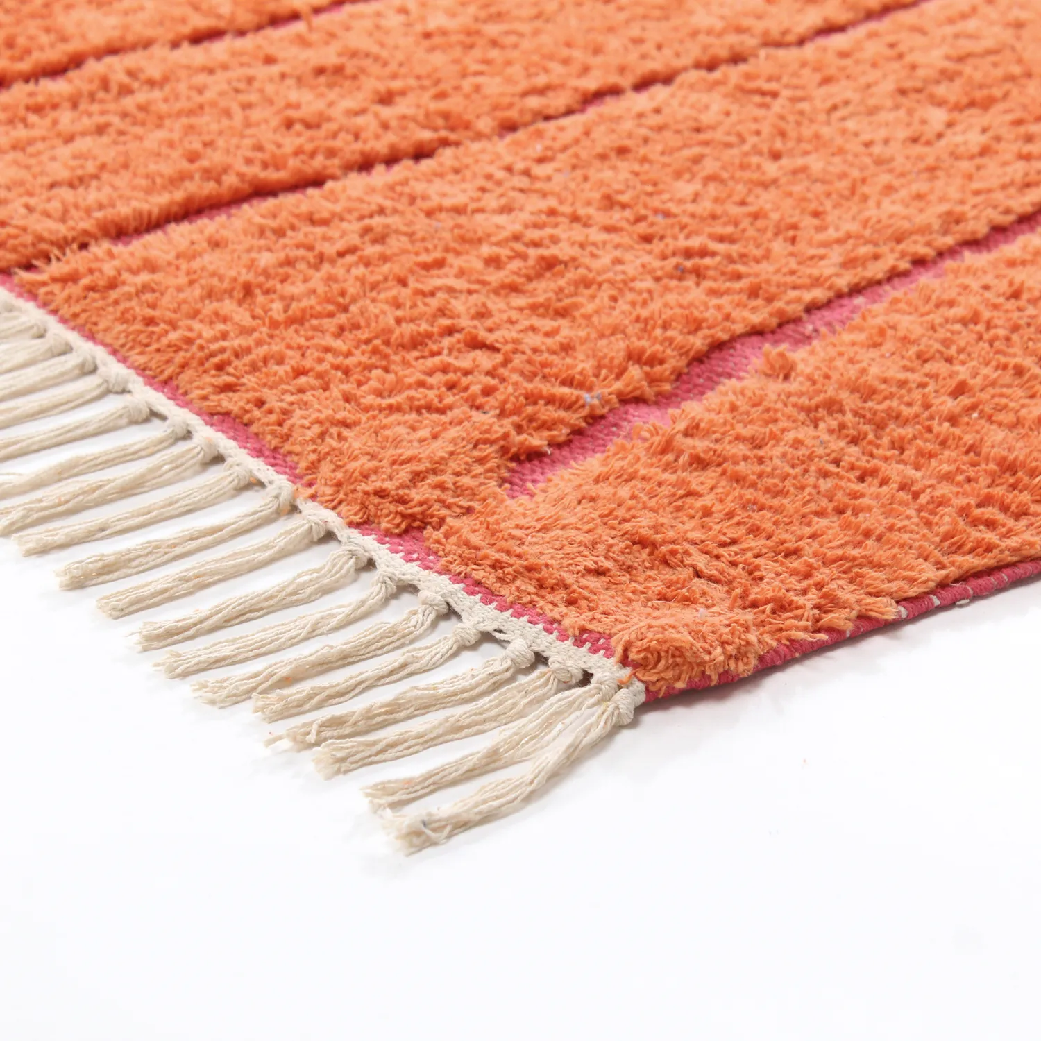 Koberce s dlhým vlasom - Sivia Natural Cotton Shaggy (červená/oranžová)