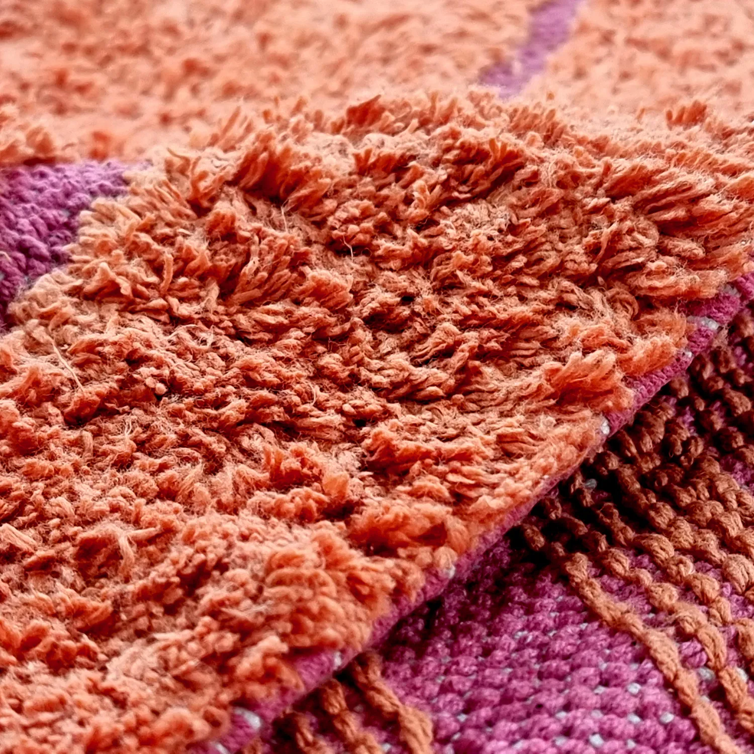 Koberce s dlhým vlasom - Sivia Natural Cotton Shaggy (červená/oranžová)
