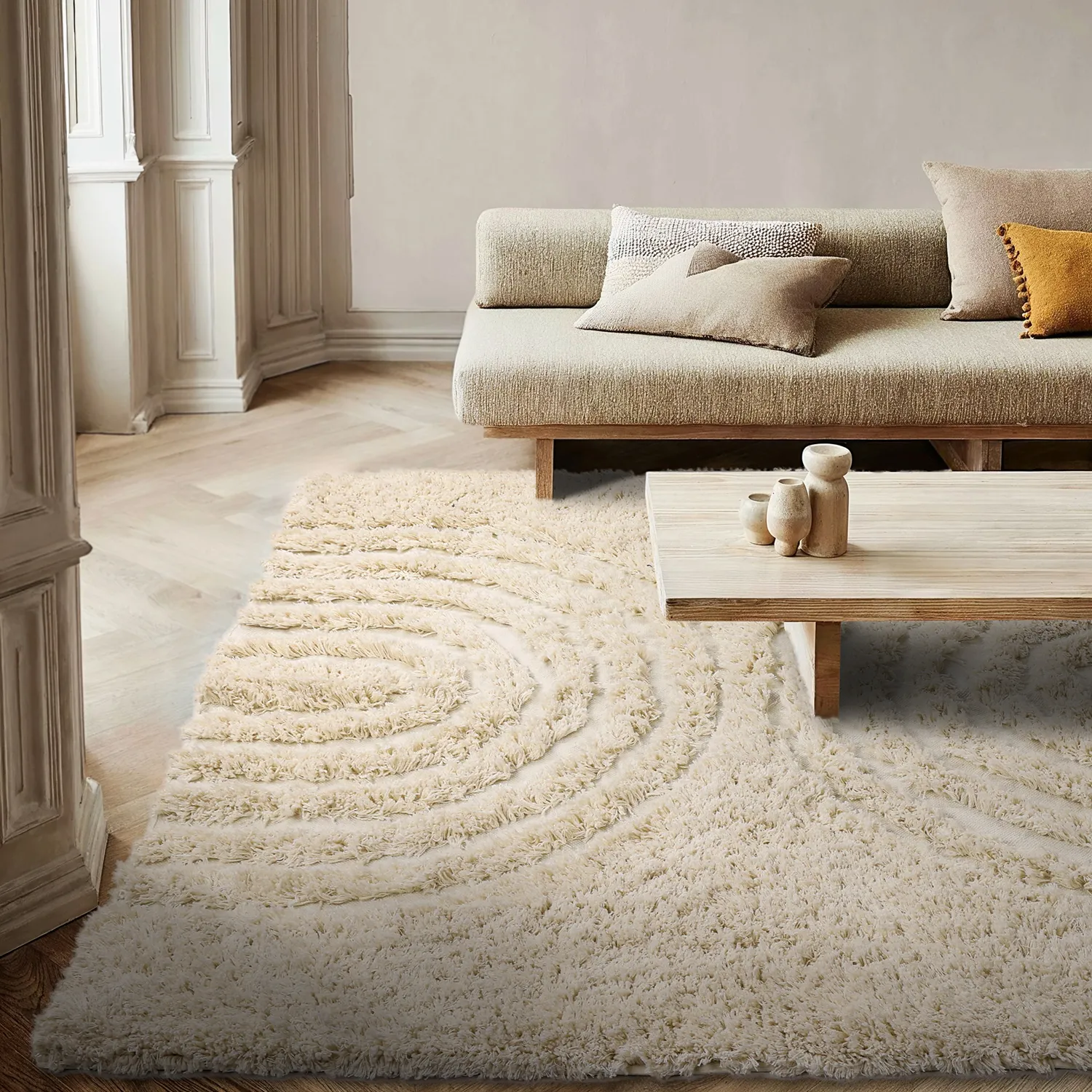 Ryamattor - Sivota Natural Cotton Shaggy (offwhite)