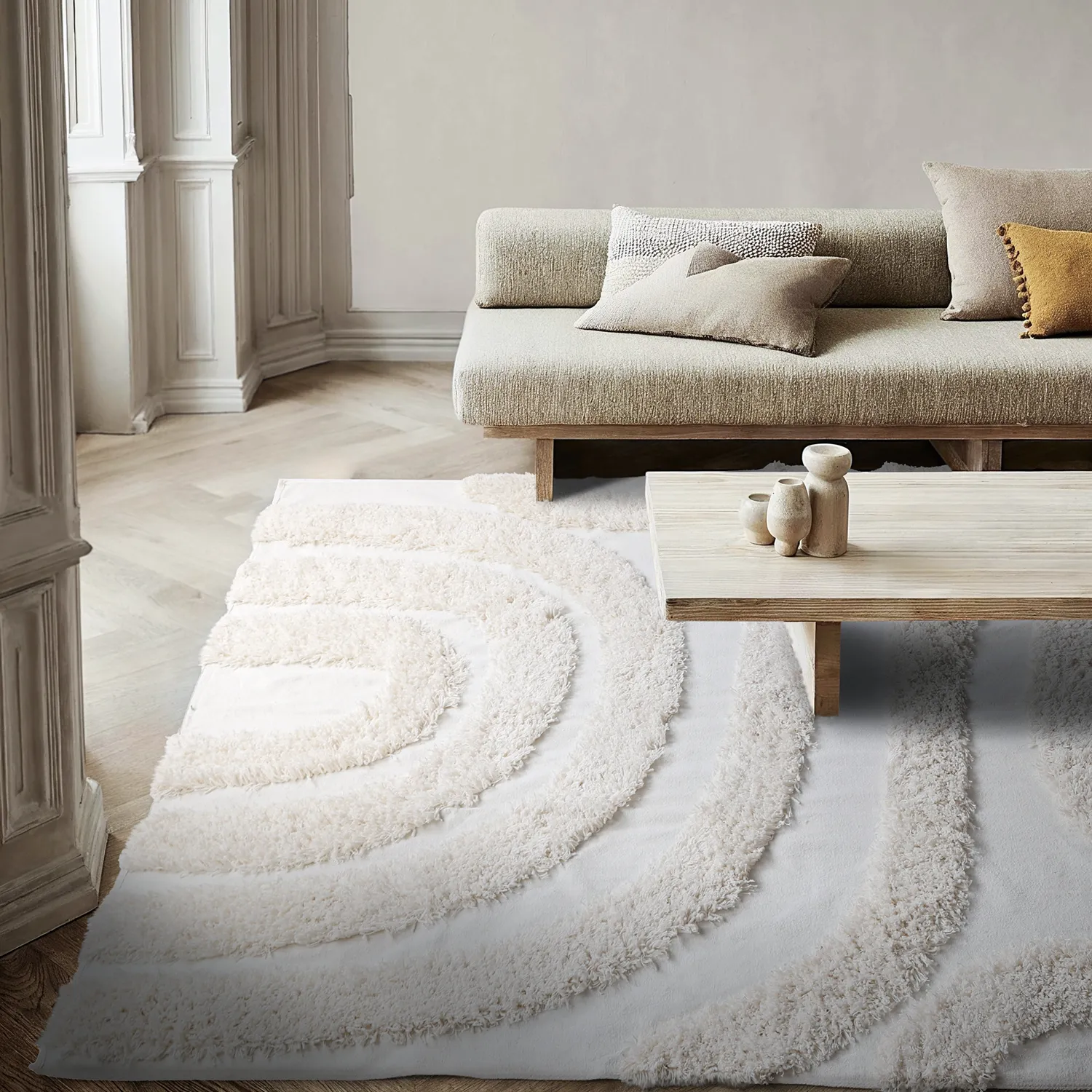 Ryamattor - Sivota Natural Cotton Shaggy (offwhite)
