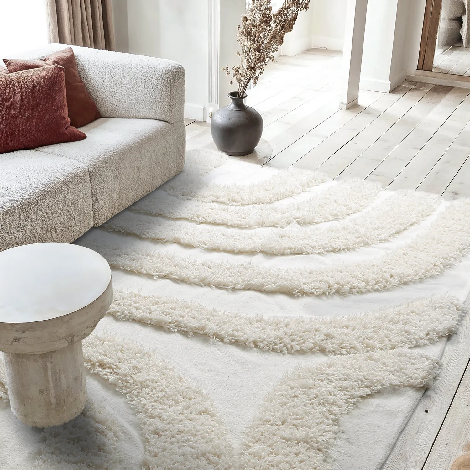 Ryamattor - Sivota Natural Cotton Shaggy (offwhite)