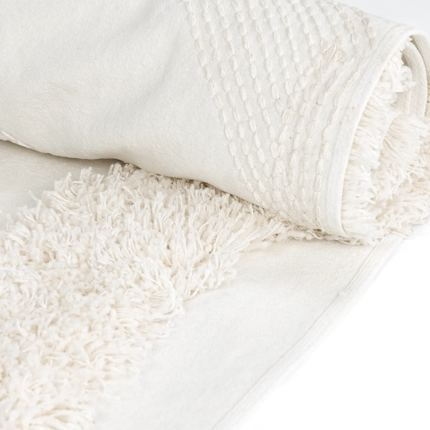 Ryamattor - Sivota Natural Cotton Shaggy (offwhite)
