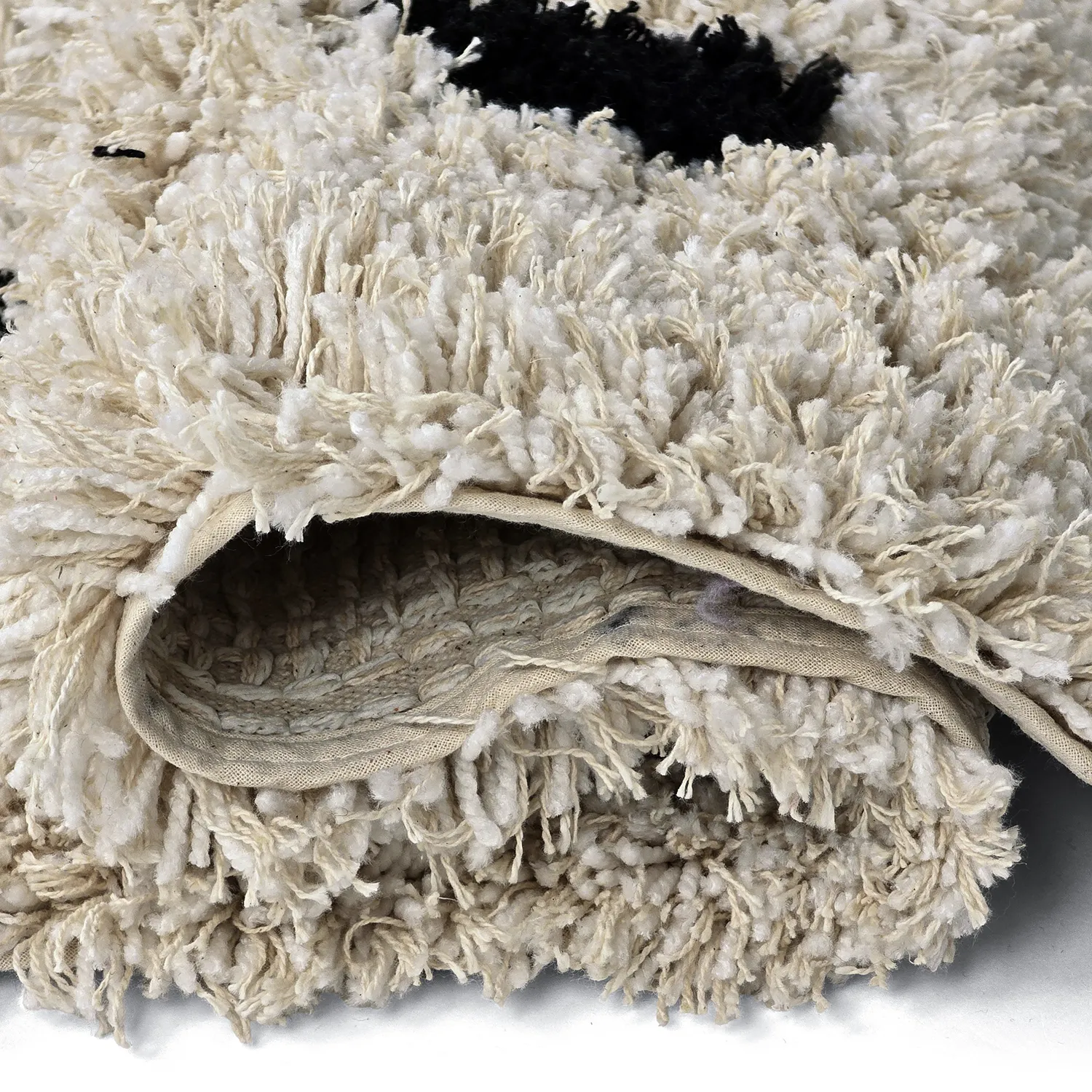 Ryamattor - Soria Natural Cotton Shaggy (offwhite/svart)