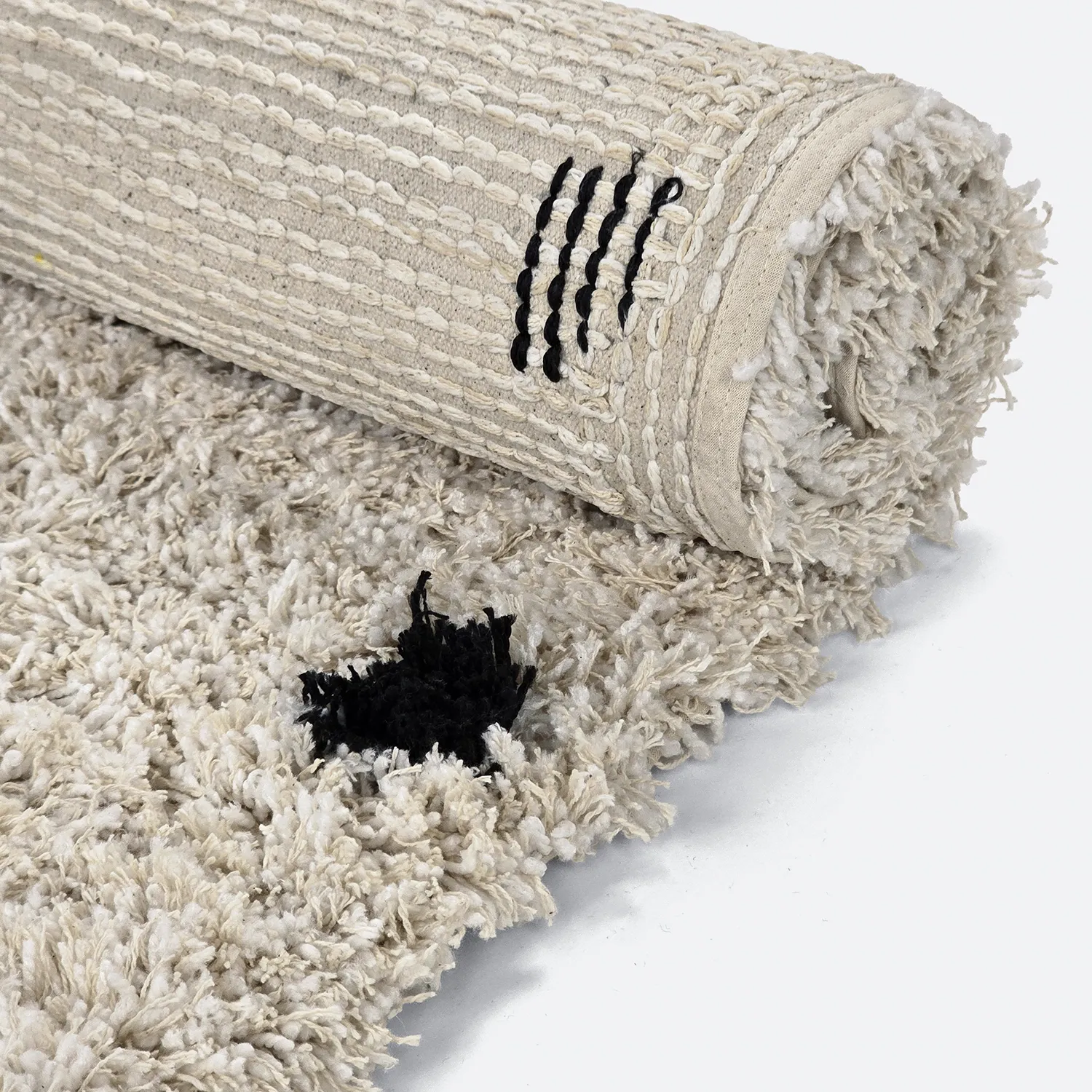 Ryamattor - Soria Natural Cotton Shaggy (offwhite/svart)