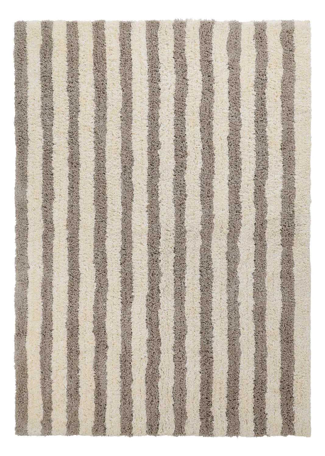 Ryamattor - Thira Stripe Cotton Shaggy (creme/taupe)