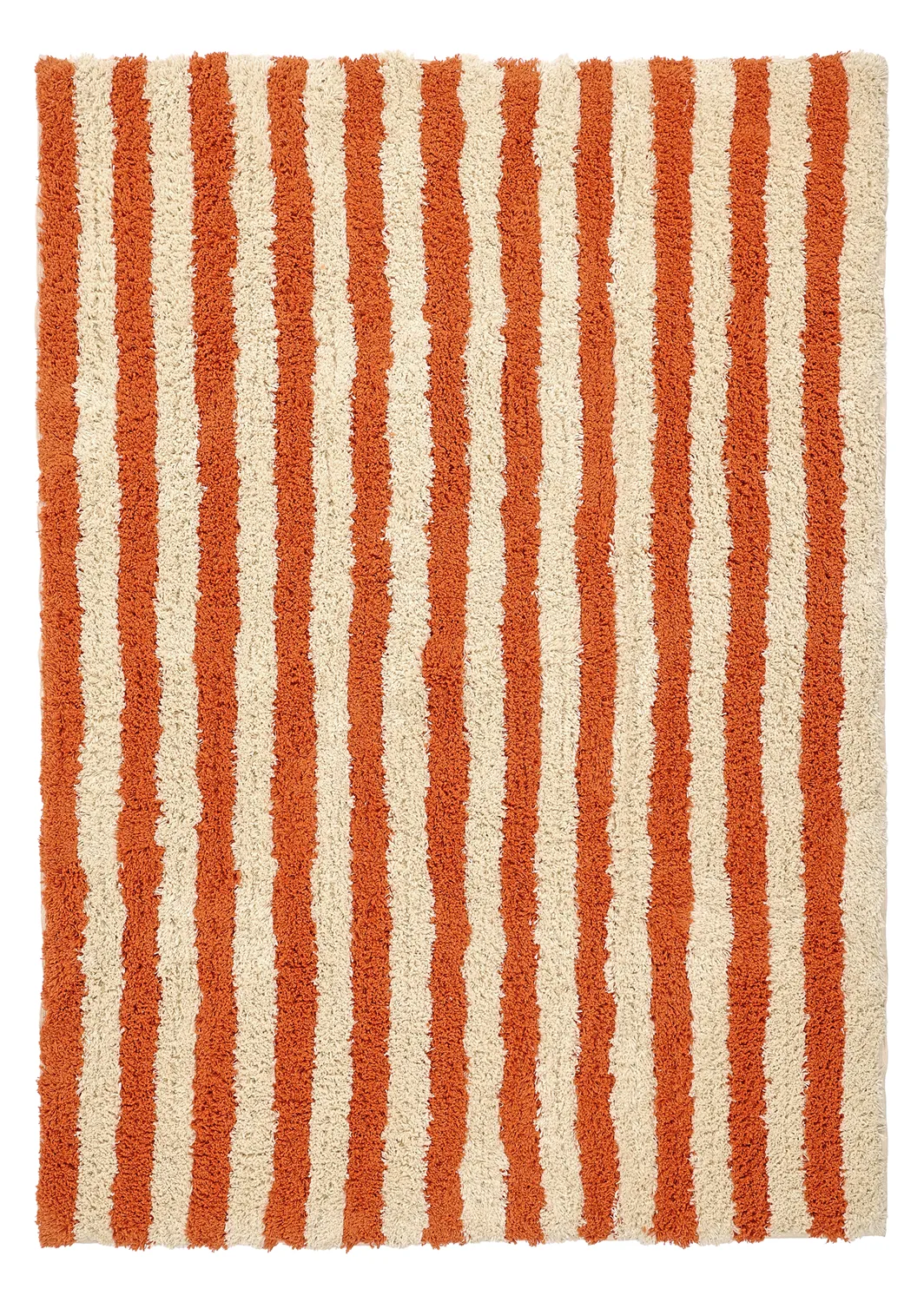 Ryamattor - Thira Stripe Cotton Shaggy (ljusgul/ljusorange)