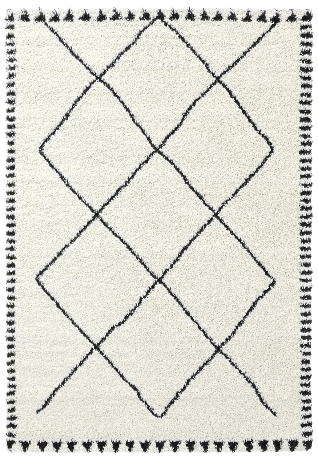 Koberce s vlasom - Tiznit (biela/čierna)