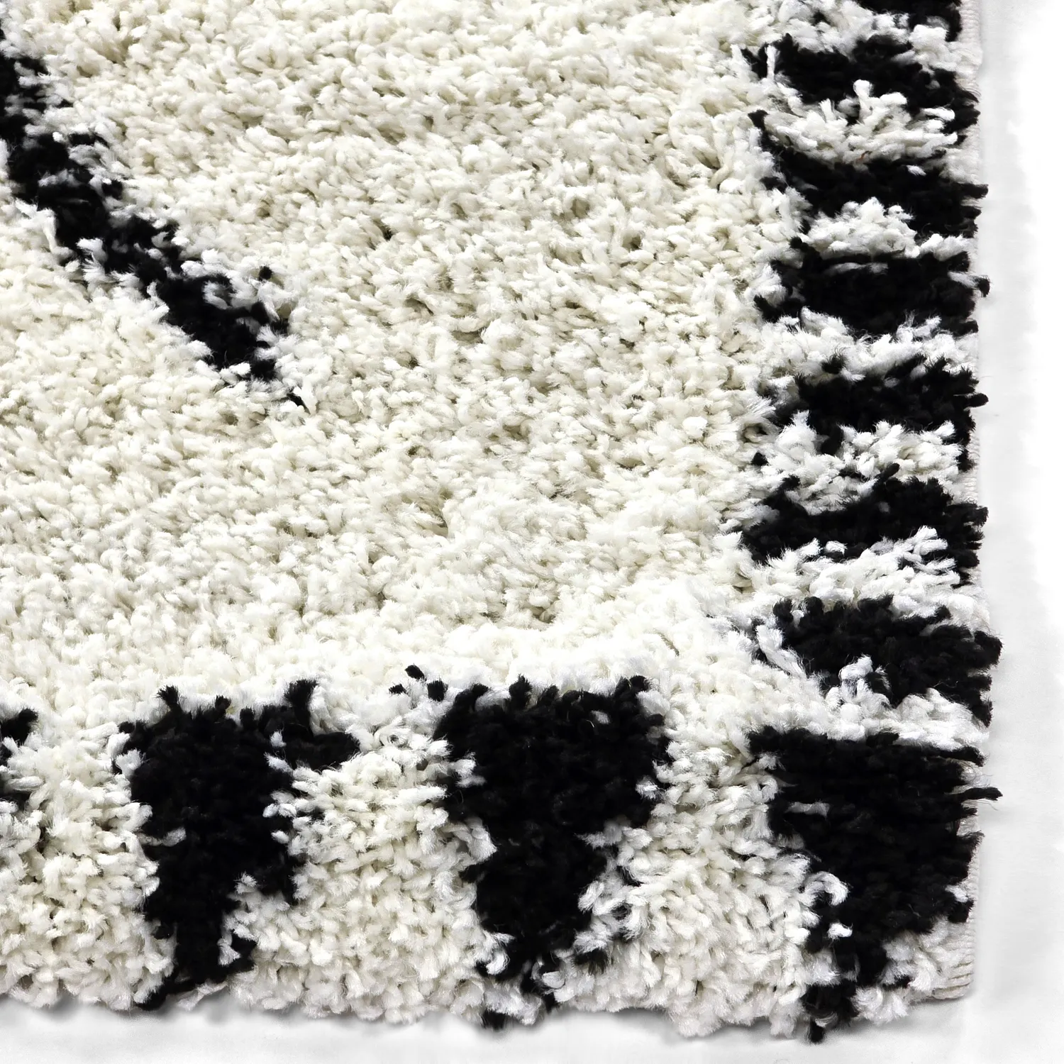 Koberce s vlasom - Tiznit (biela/čierna)