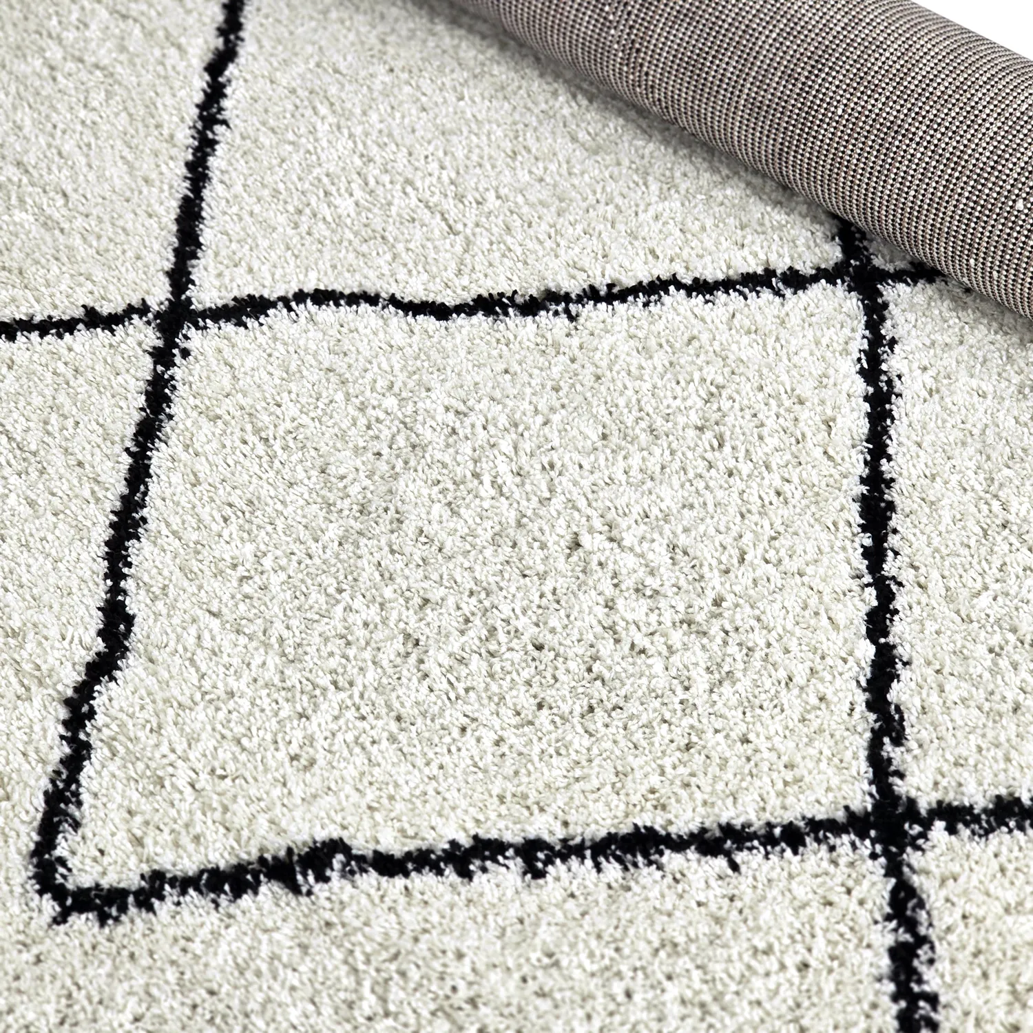 Koberce s vlasom - Tiznit (biela/čierna)